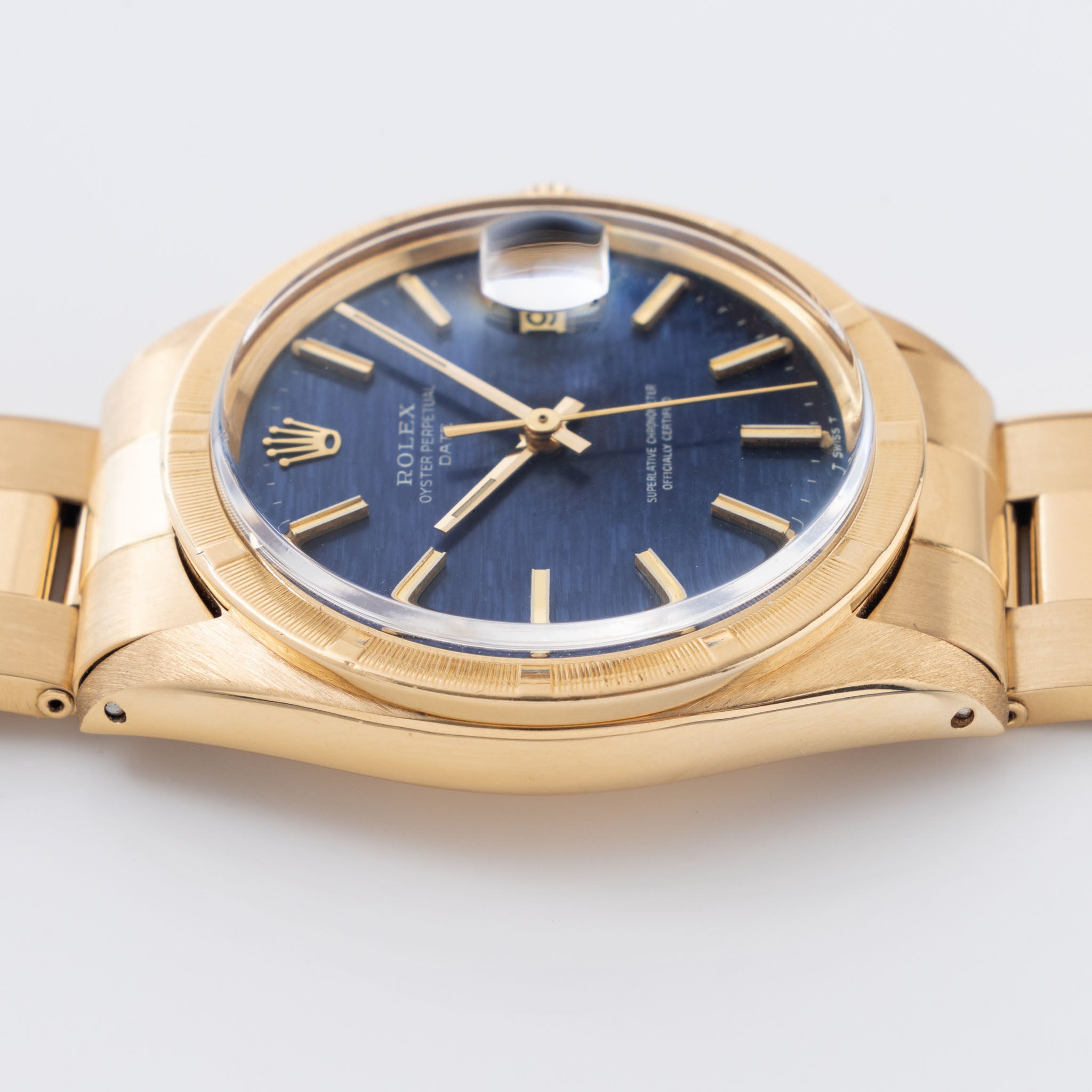 Rolex Oyster Perpetual Date in blue "Shantung "dail ref 1501/8