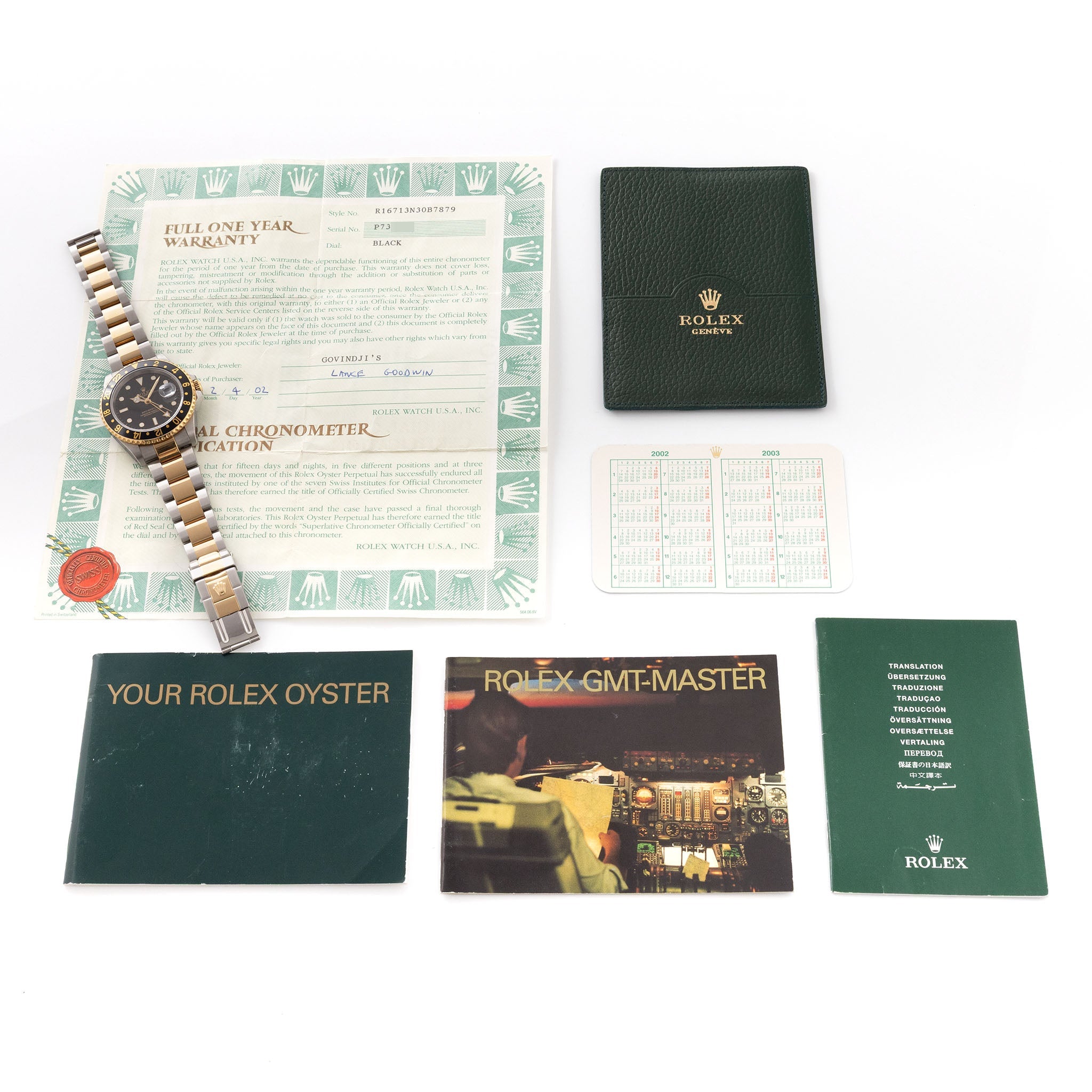 Rolex GMT-Master II ref 16713 LN Black Dial with Original Warranty Paper