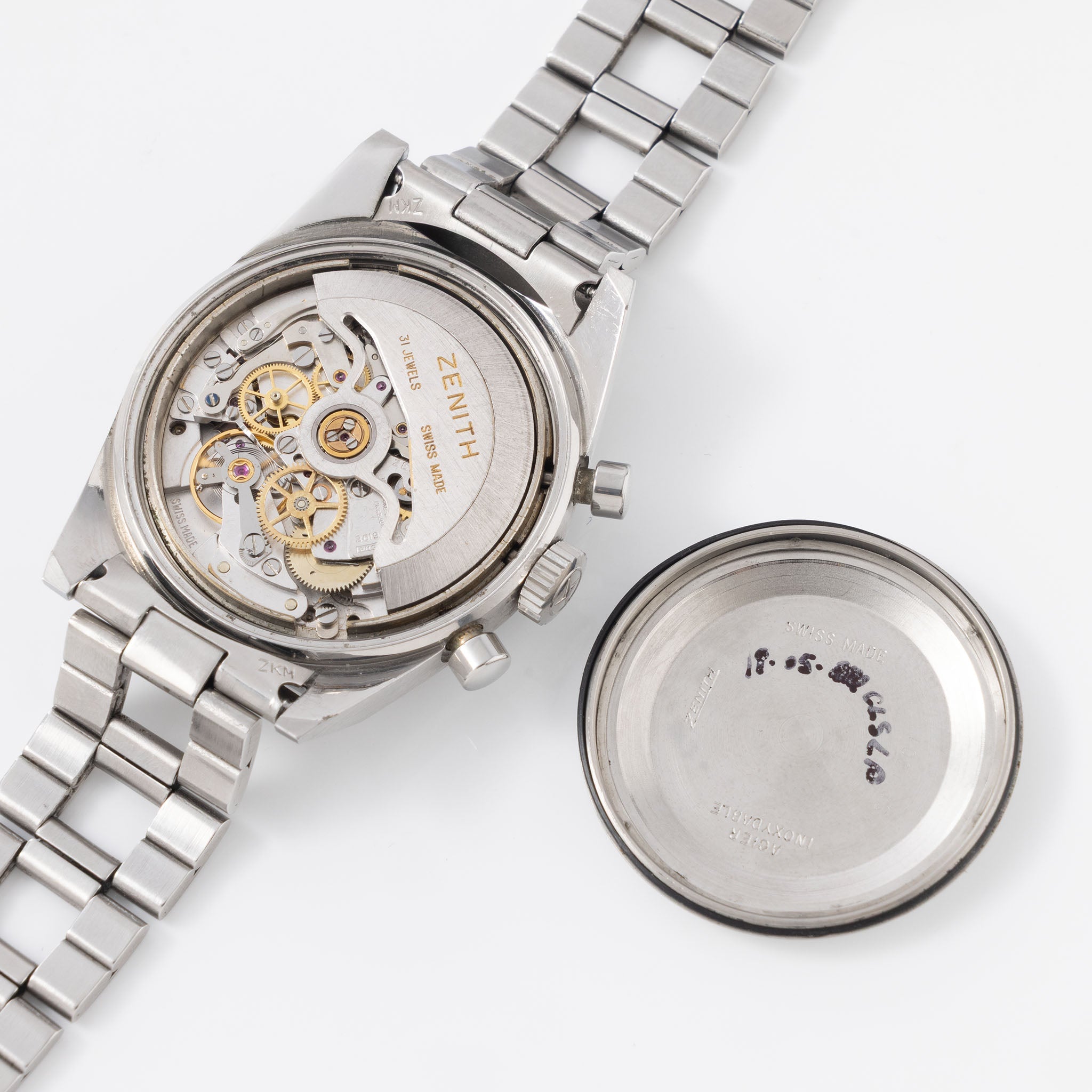 Zenith El primero A384 “Panda Tropical Dial" with Gay Frères Ladder Bracelet