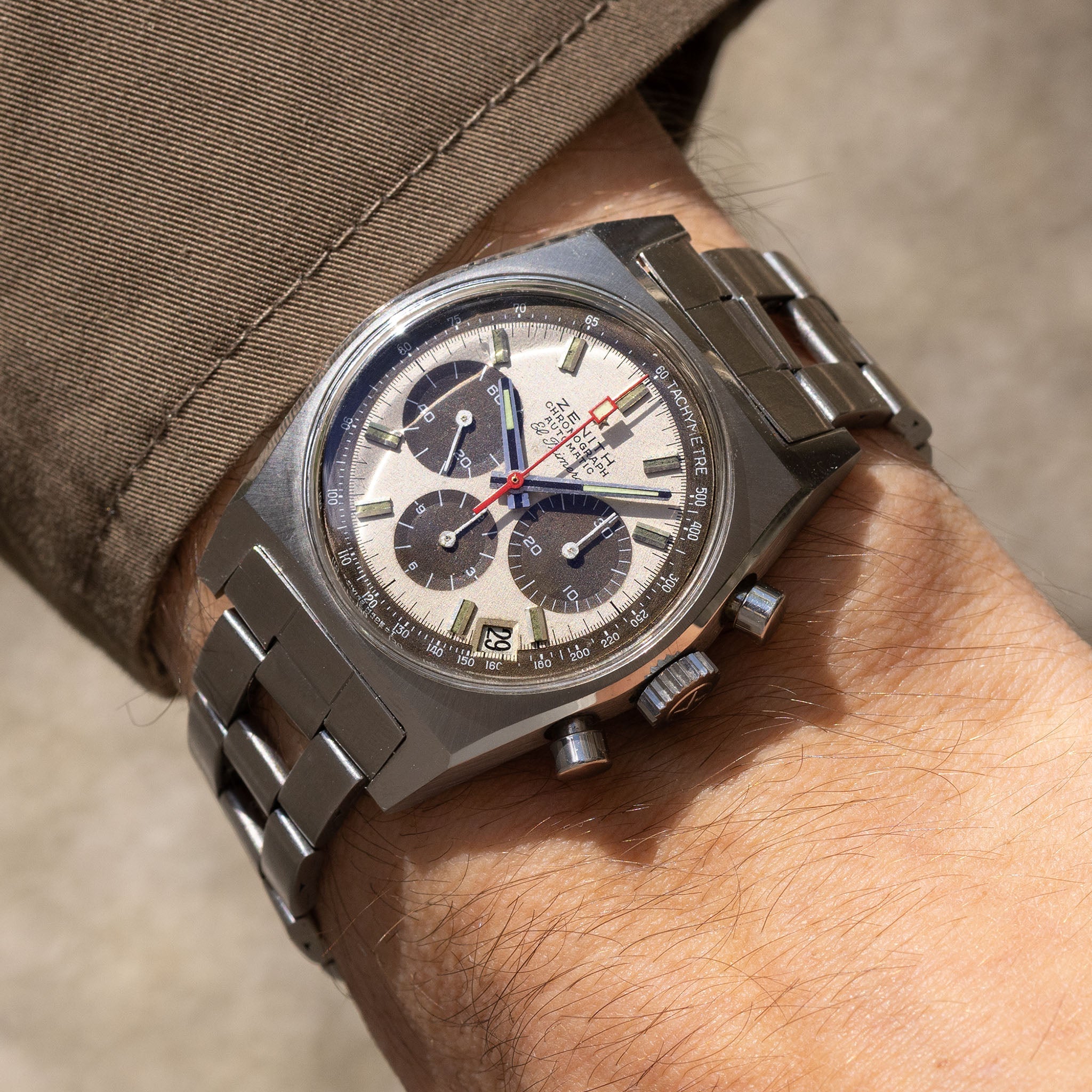 Zenith El primero A384 “Panda Tropical Dial" with Gay Frères Ladder Bracelet