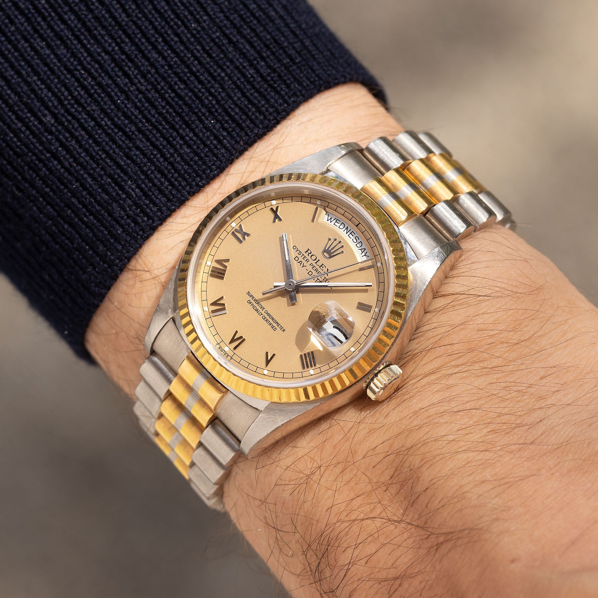 Rolex Day-Date 18039B "Tridor" Peach Dial from Original Owner Full Set