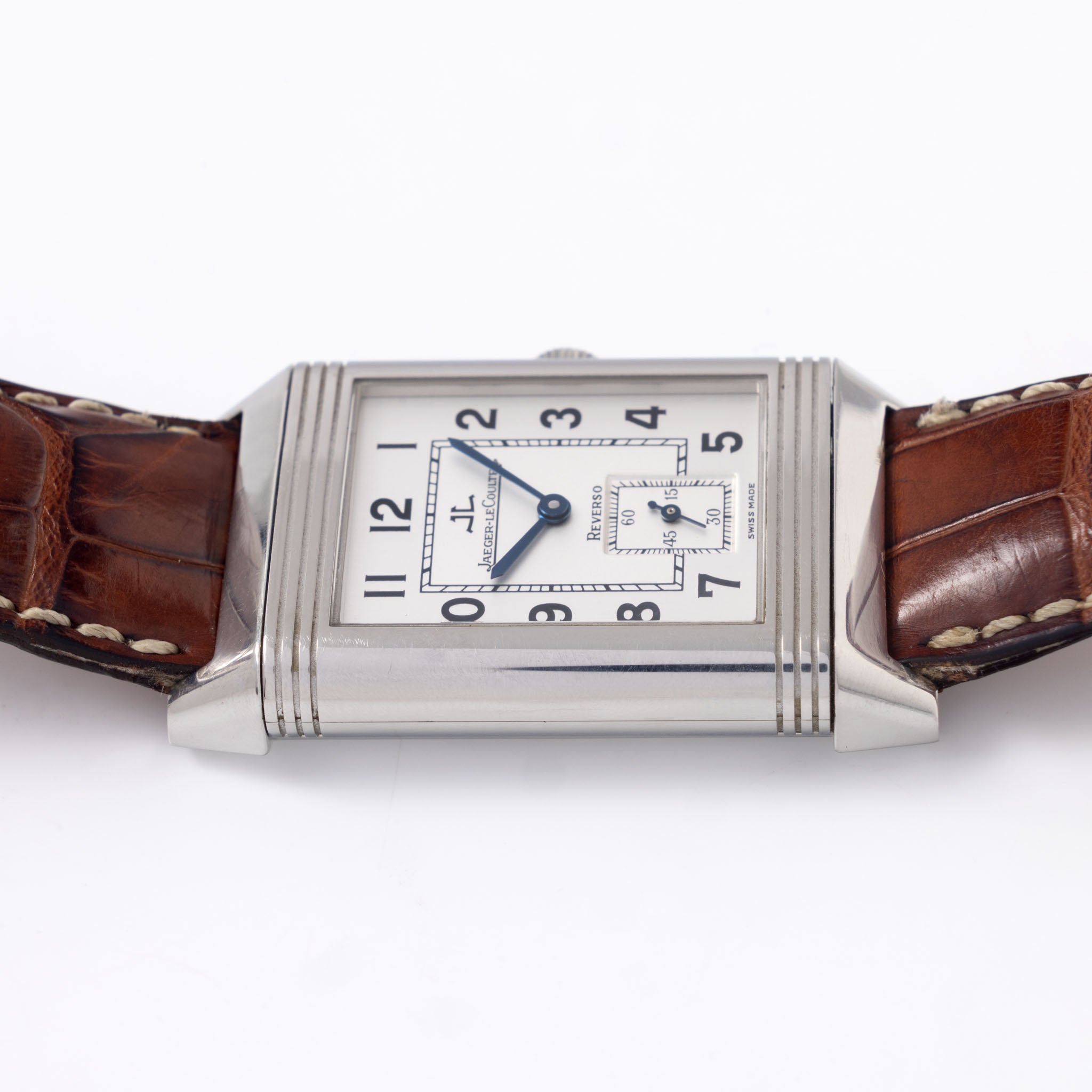 Jaeger LeCoultre Reverso “Grande Taille” Two-Tone Silver Dial ref. 270.8.62 Box and Papers Set