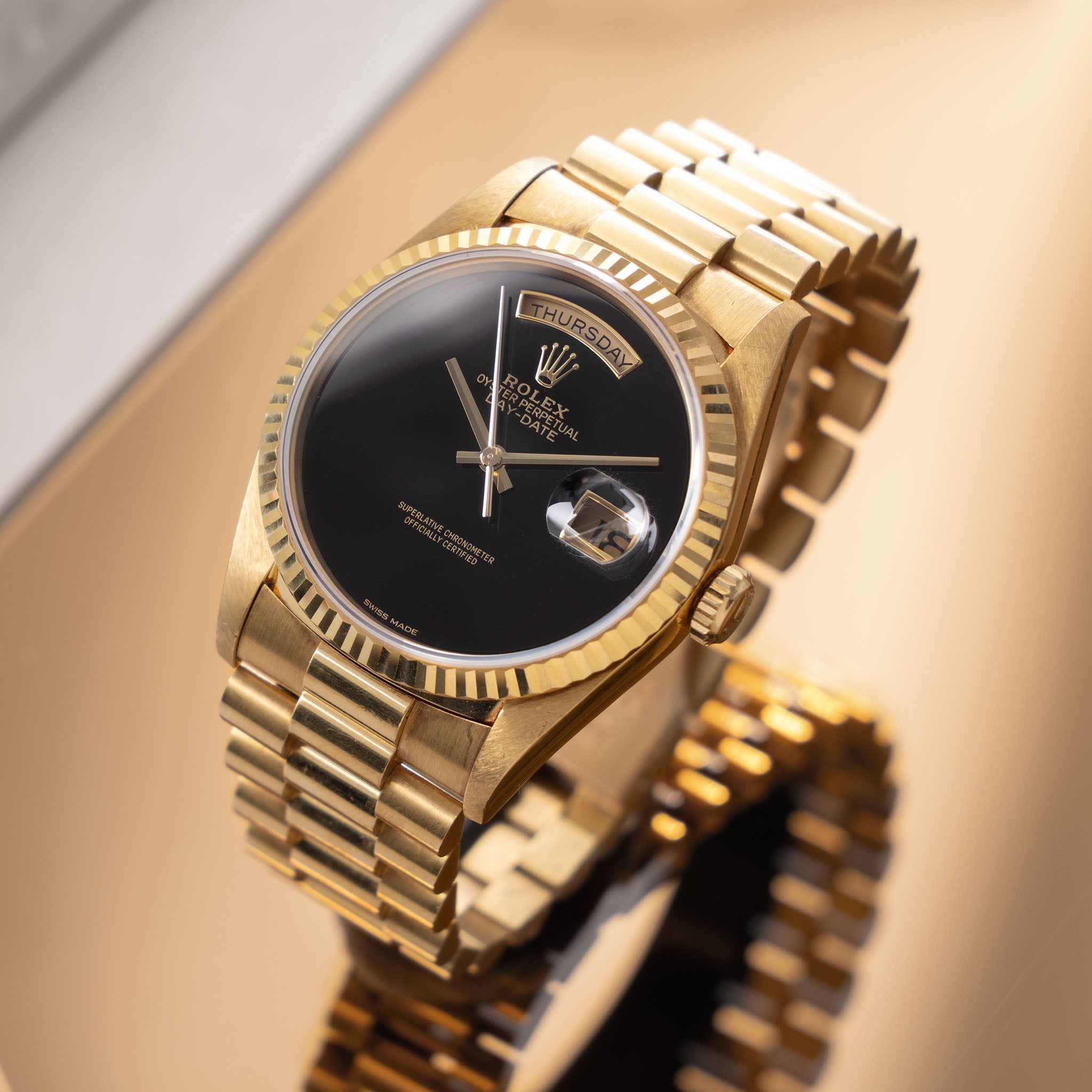Rolex Day- date Onyx dial box paper set Rolex Geneva service ref 18238