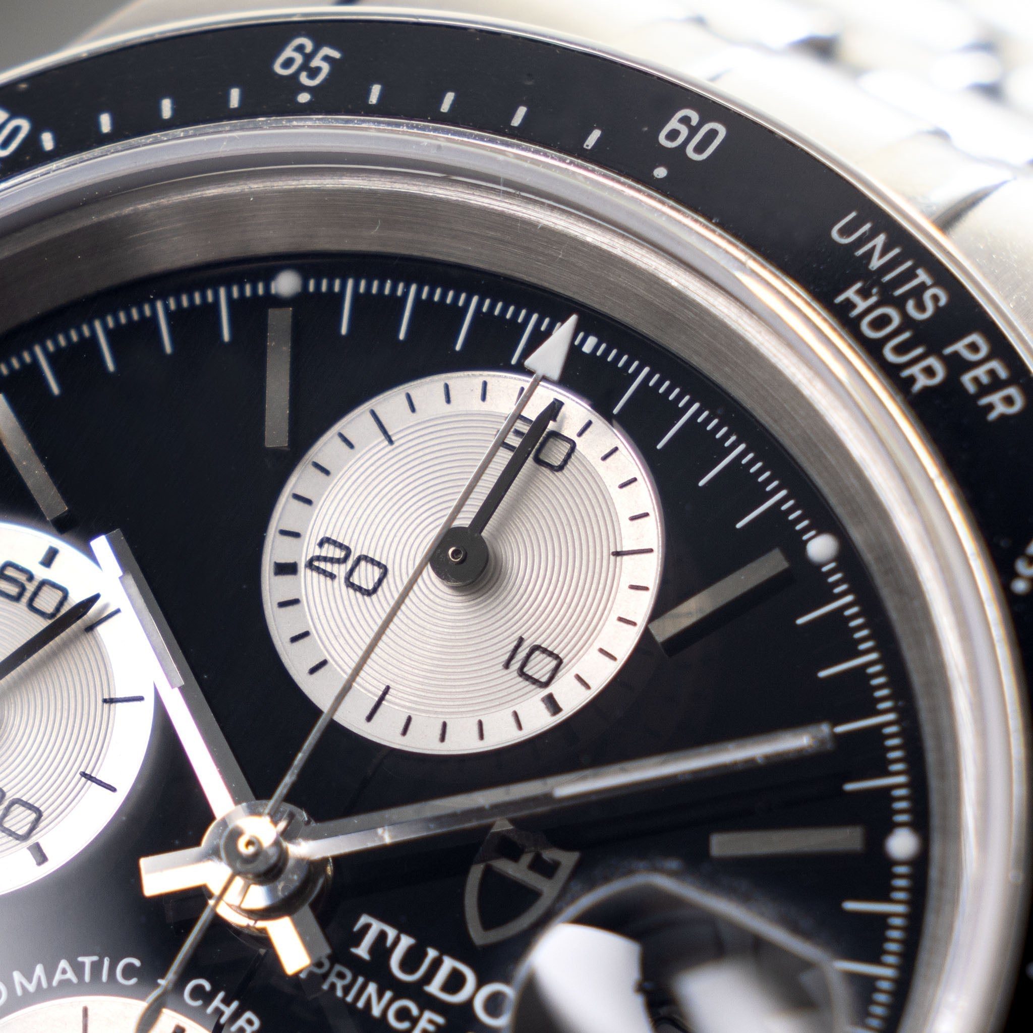 Tudor Prince Date "Small block" Chronograph Black Dial ref. 79260