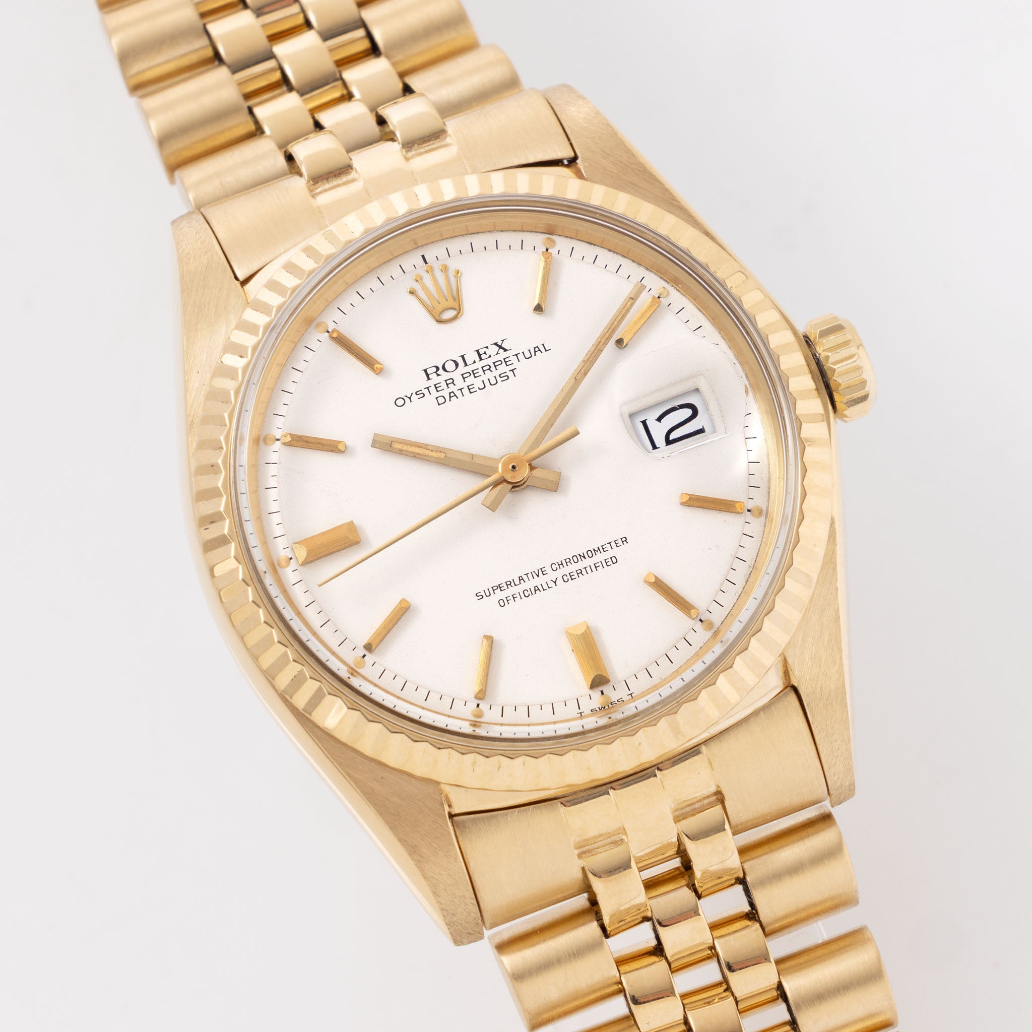 Rolex Datejust 1601/8 White Dial in 18k Yellow Gold