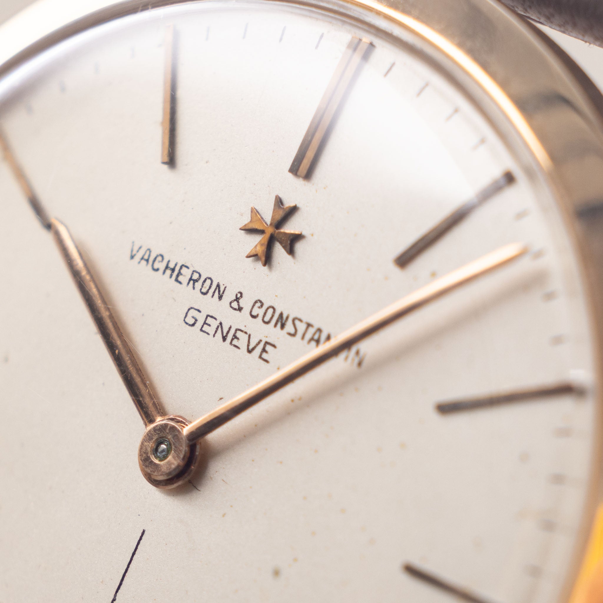 Vacheron Constantin 18 k rose gold scroll lug  Dresswatch cream dial ref 6030