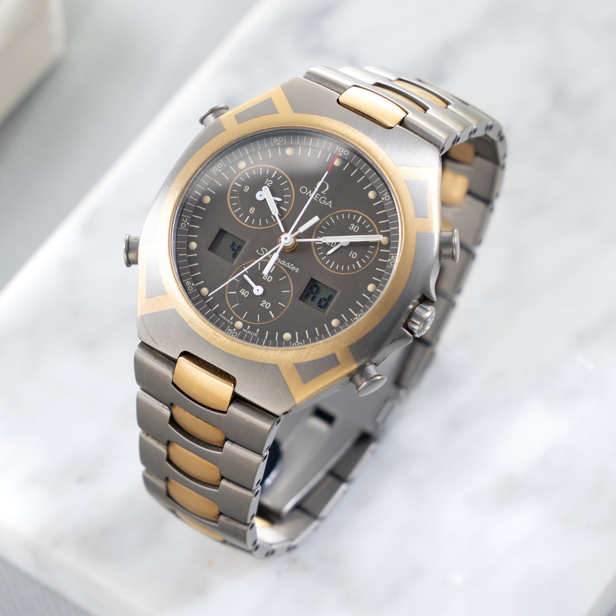 Omega Seamaster Polaris Chronograph in Titanium and Gold ref 386.1232