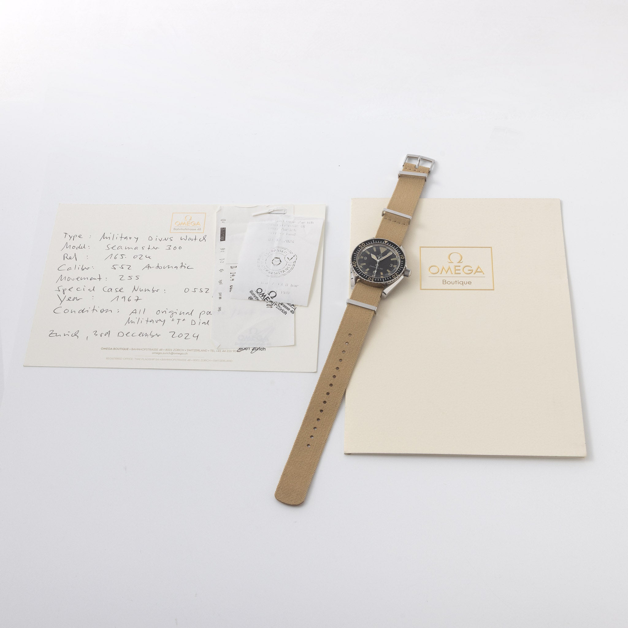 Omega Seamaster 300 British Royal Navy Issued ref. 165.024 Mil-spec Circle-T Dial