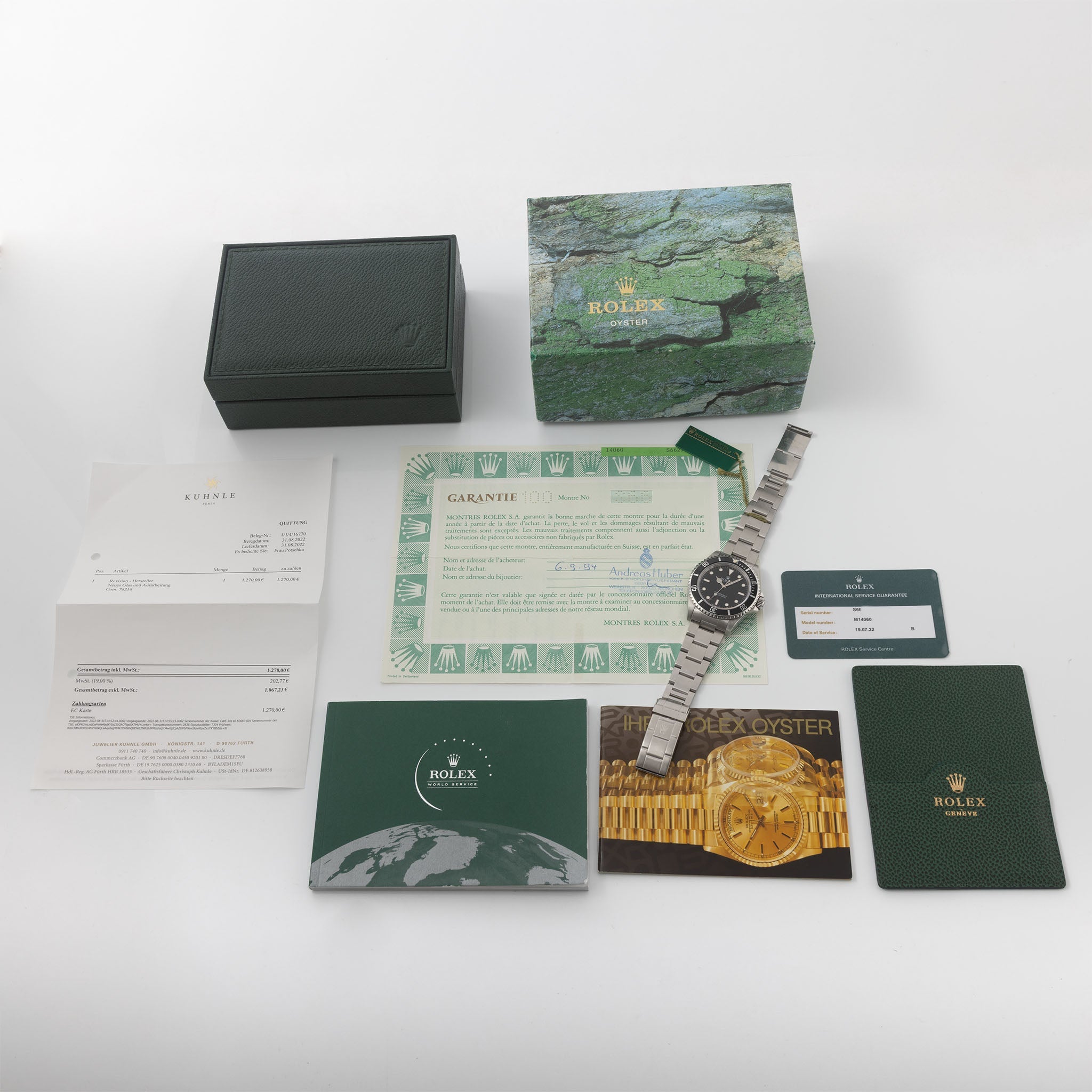 Rolex Submariner 14060 Tritium Dial Box and Paper Set