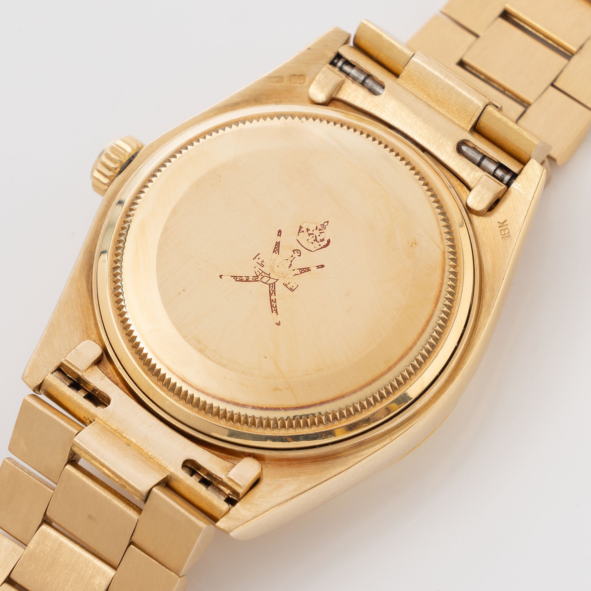 Rolex Day-Date 18078 Green Khanjar Champagne Dial Bark Finish in 18k Yellow Gold