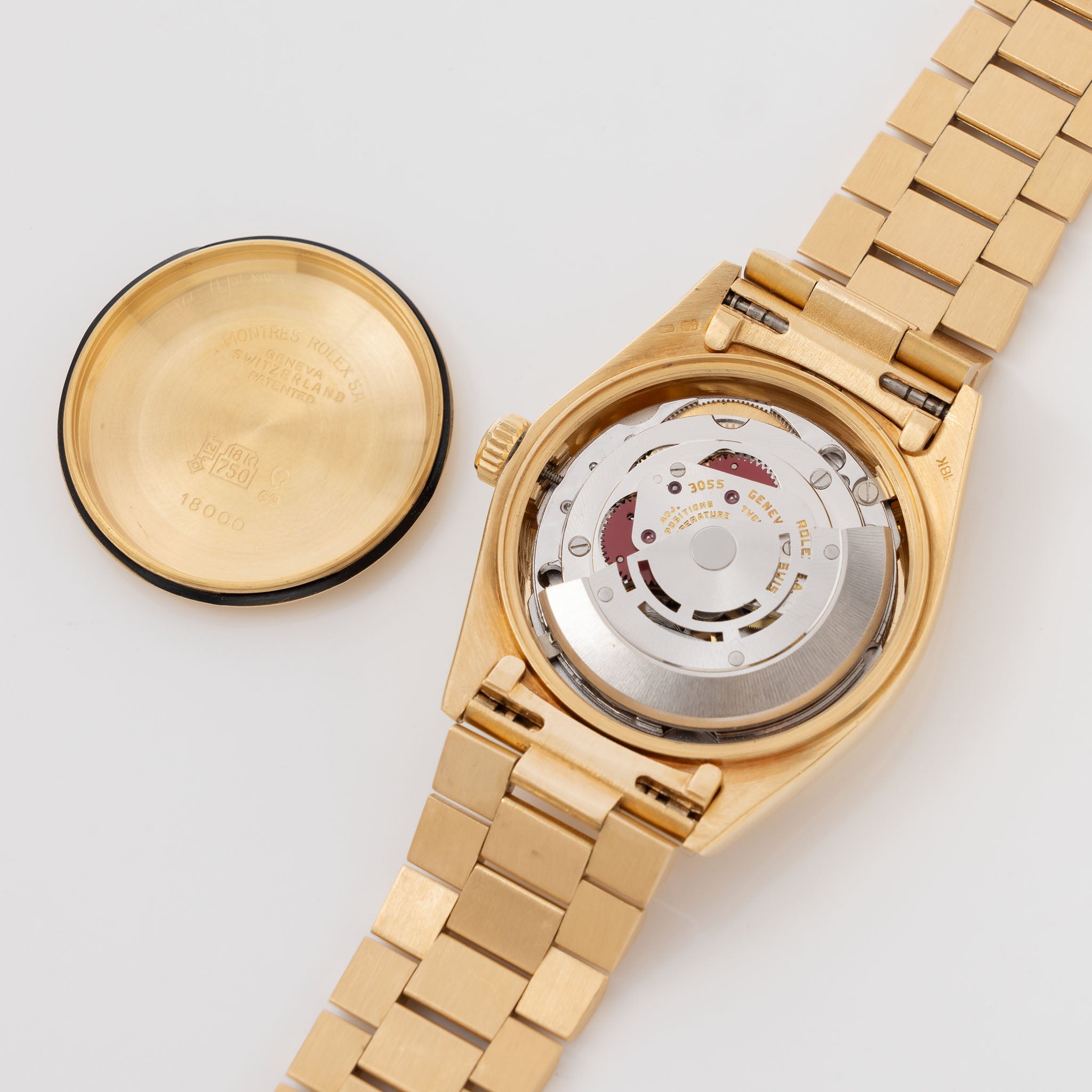 Rolex Day-Date 18078 Green Khanjar Champagne Dial Bark Finish in 18k Yellow Gold
