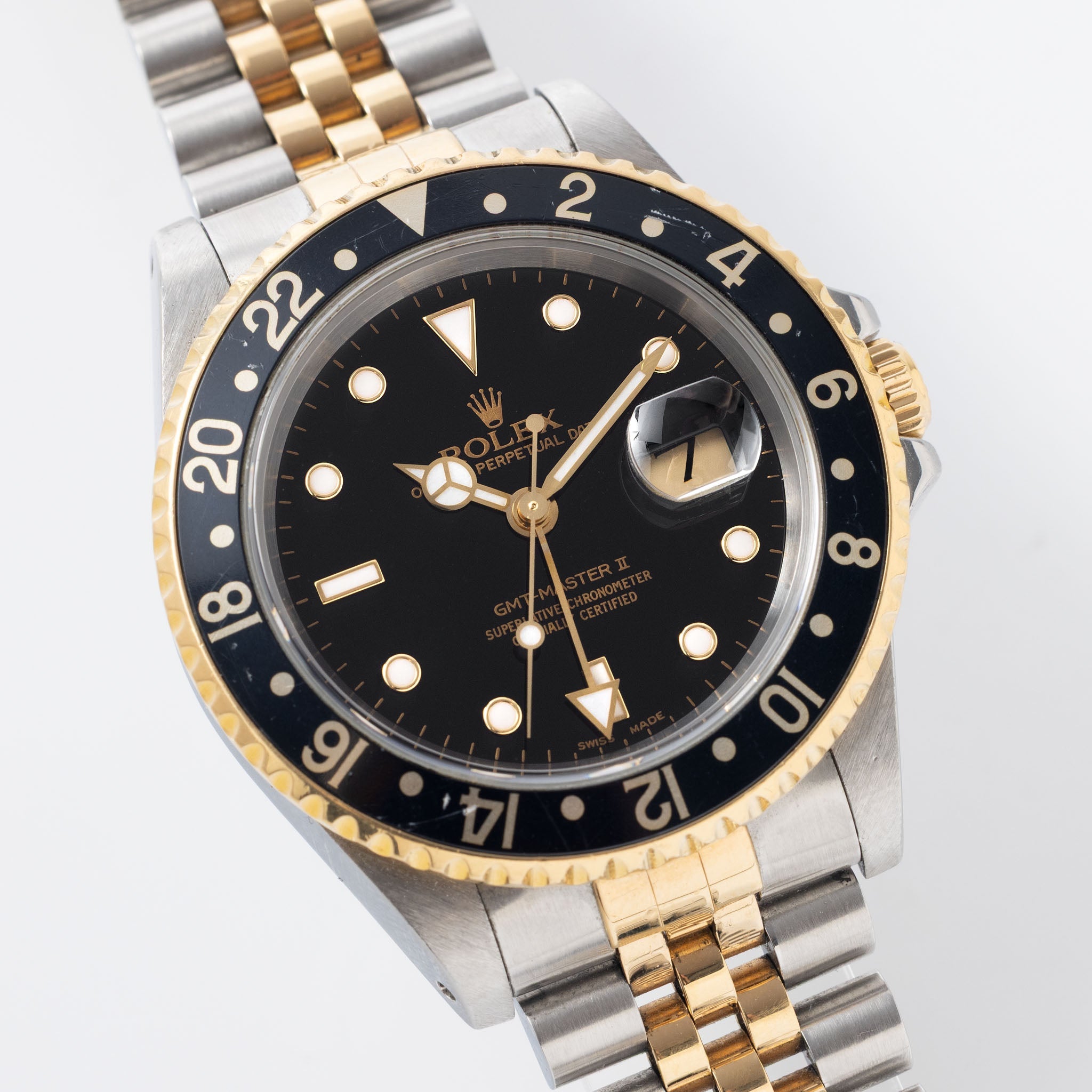 Rolex GMT-Master II 16713 Black Swiss made Dial in steel and gold