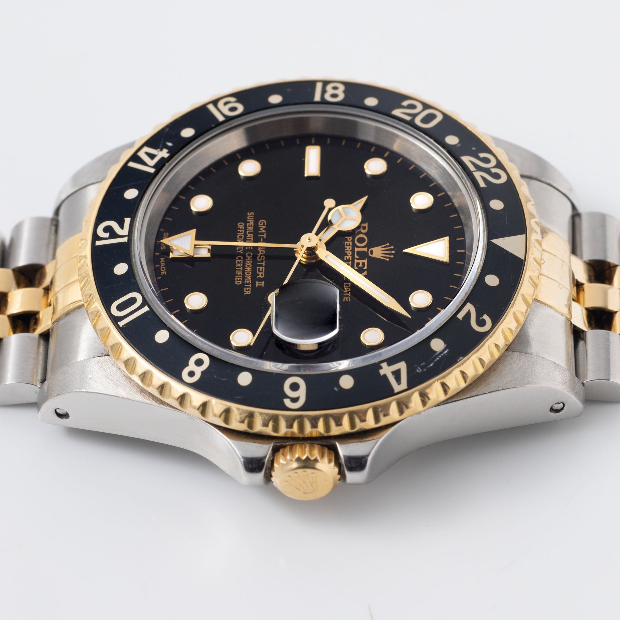 Rolex GMT-Master II 16713 Black Swiss made Dial in steel and gold