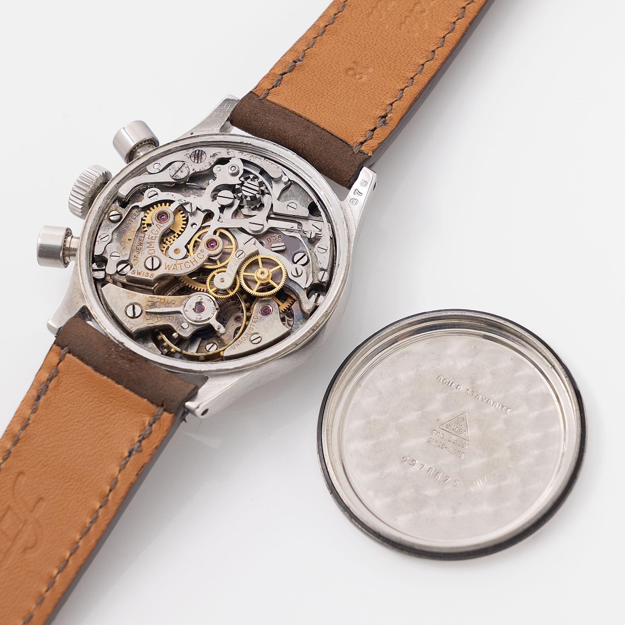 Omega Cal.28.9 Two-Tone Dial Screw Down Case Chronograph