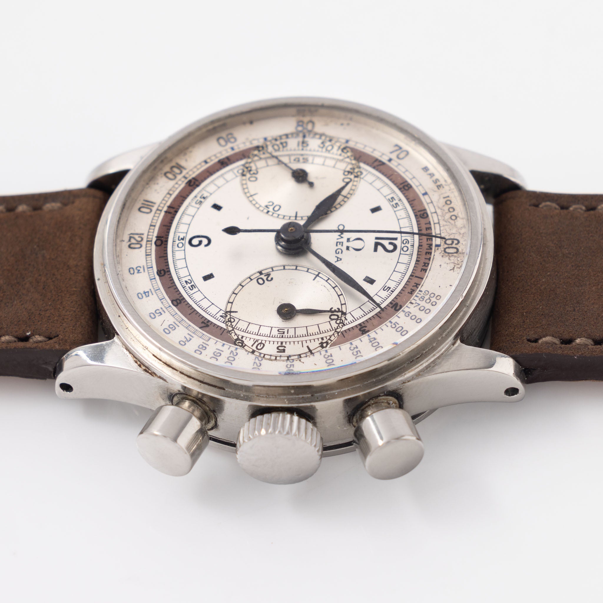Omega Cal.28.9 Two-Tone Dial Screw Down Case Chronograph