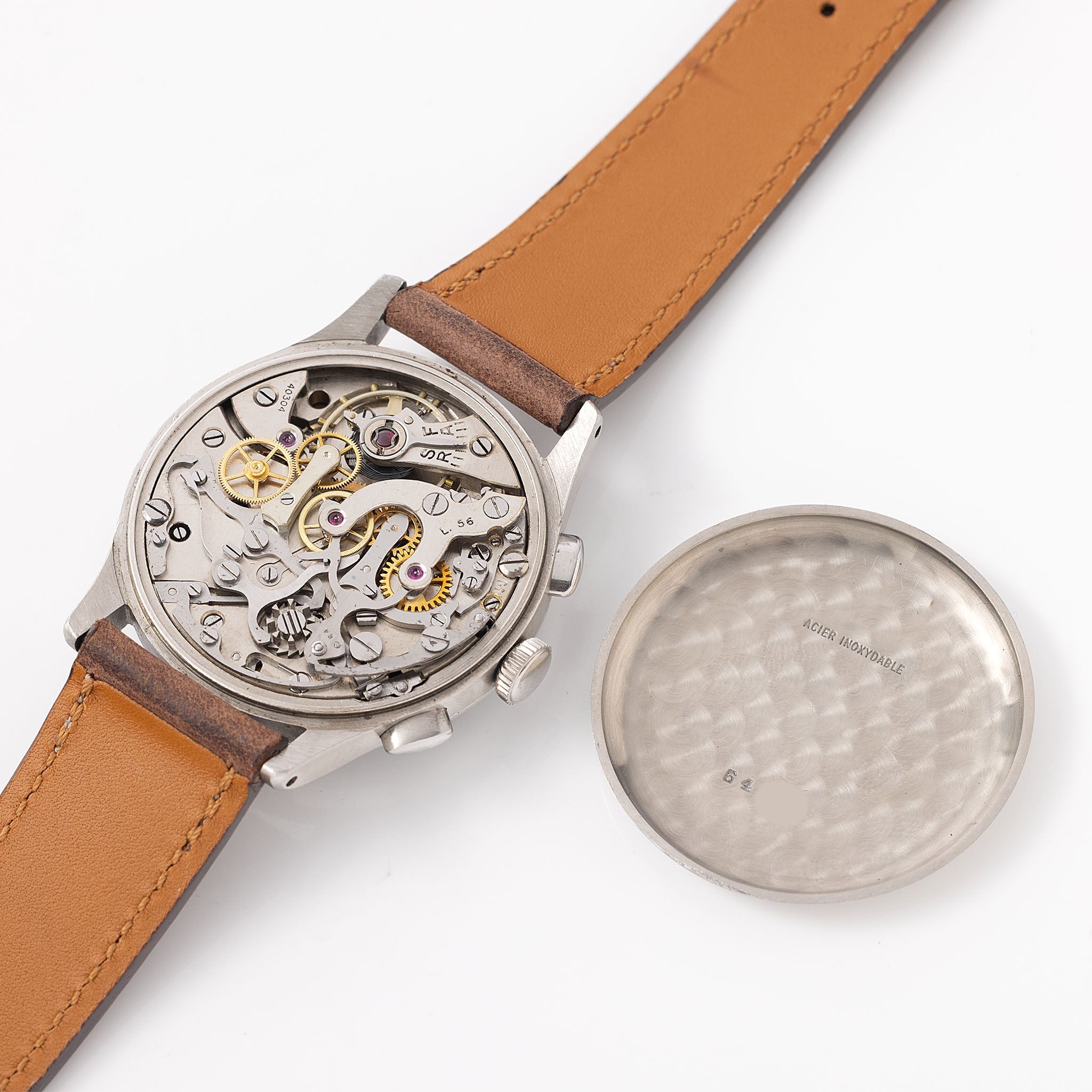 Lemania Chronograph cal 28.9 Black Military Dial