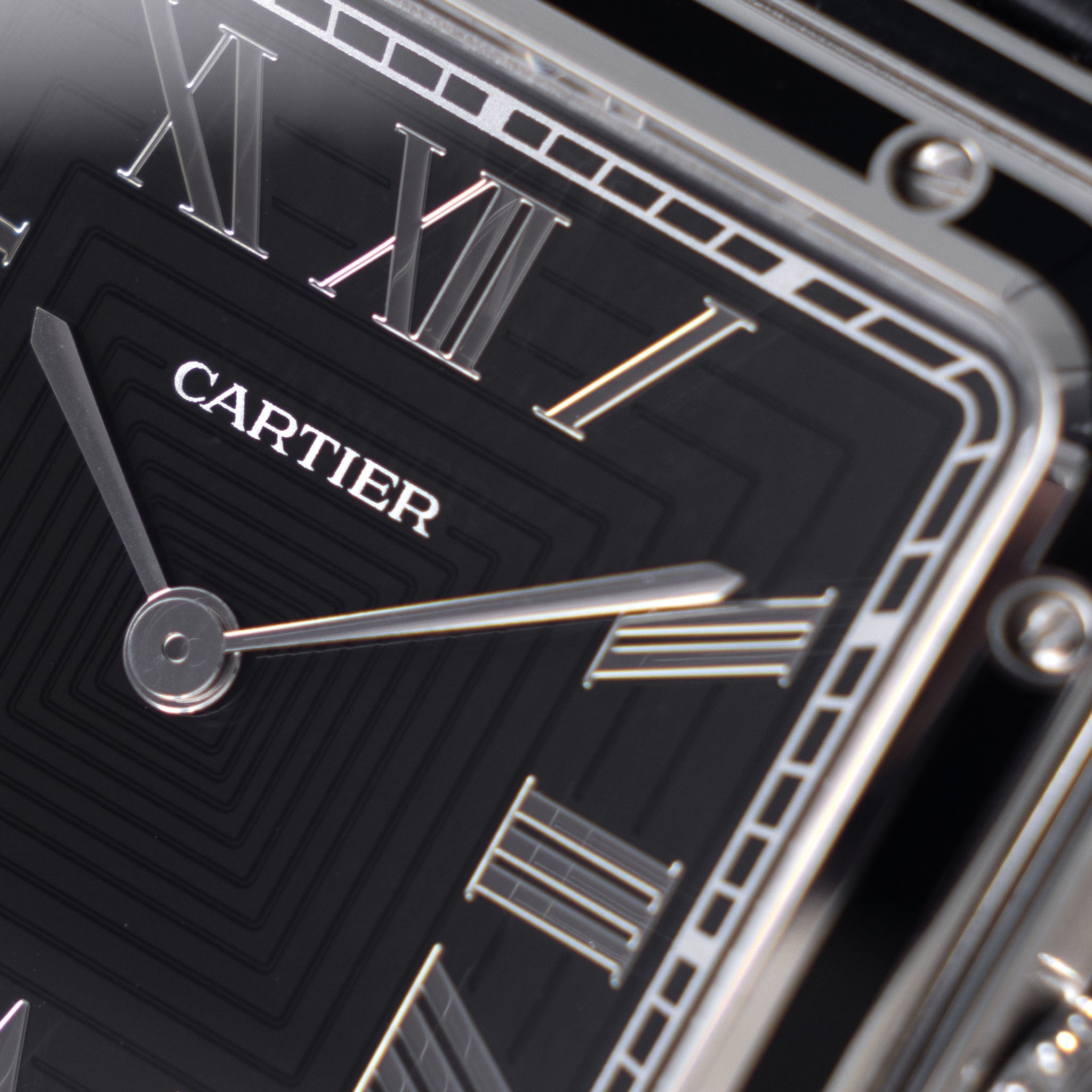 Cartier Santos Dumont Black Lacquered ref. WSSA0046 Box and Paper Set