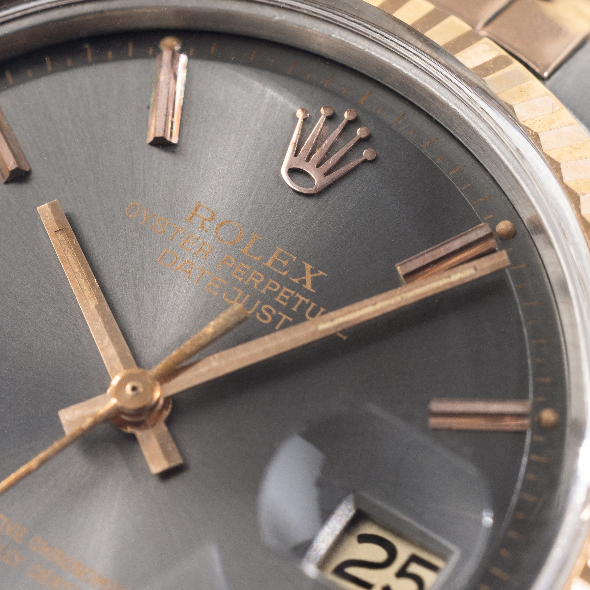 Rolex Datejust 1601 Grey Dial in Steel and 18k Rose Gold