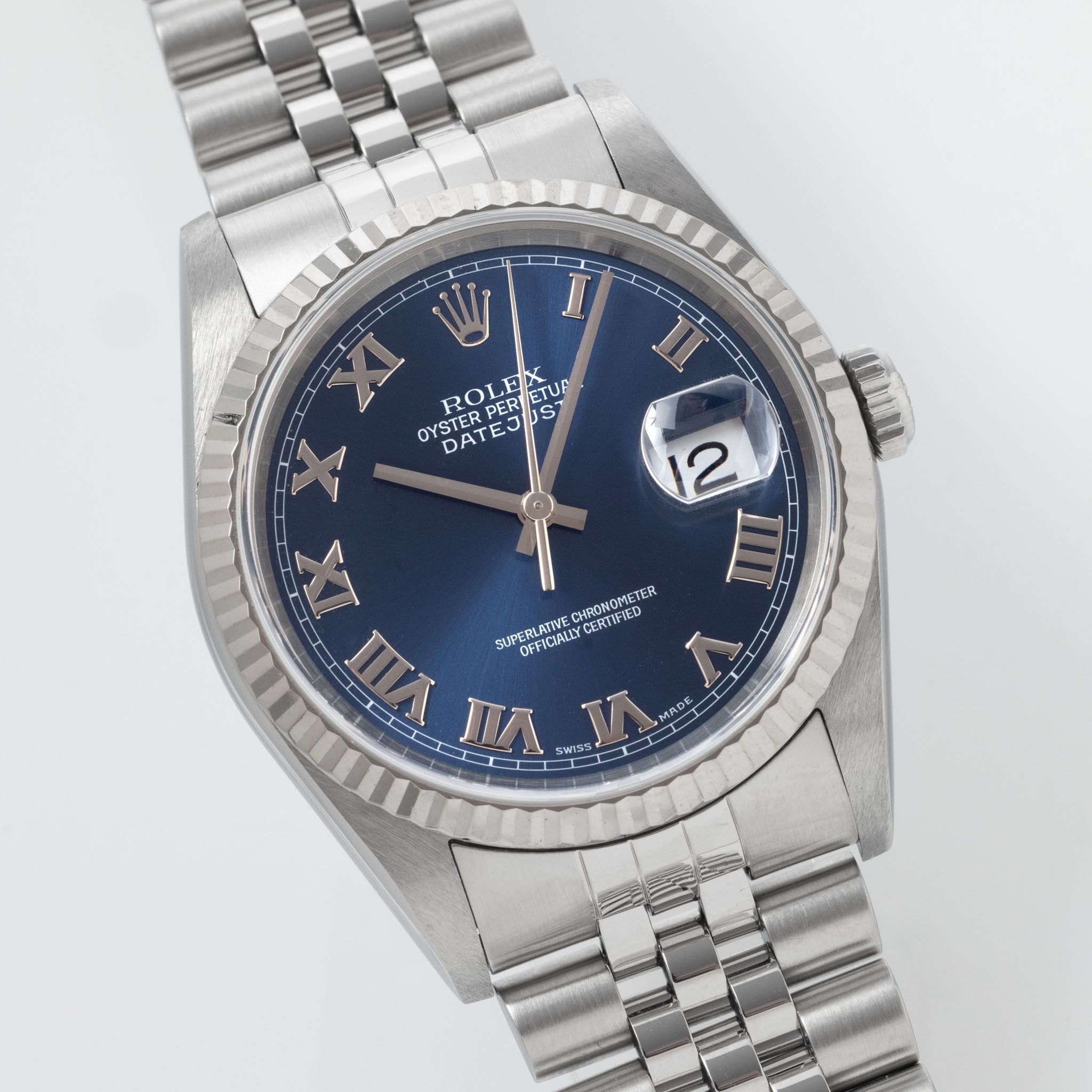Rolex Datejust 16234 No-Lume Blue Roman Dial with Original Guarantee Paper