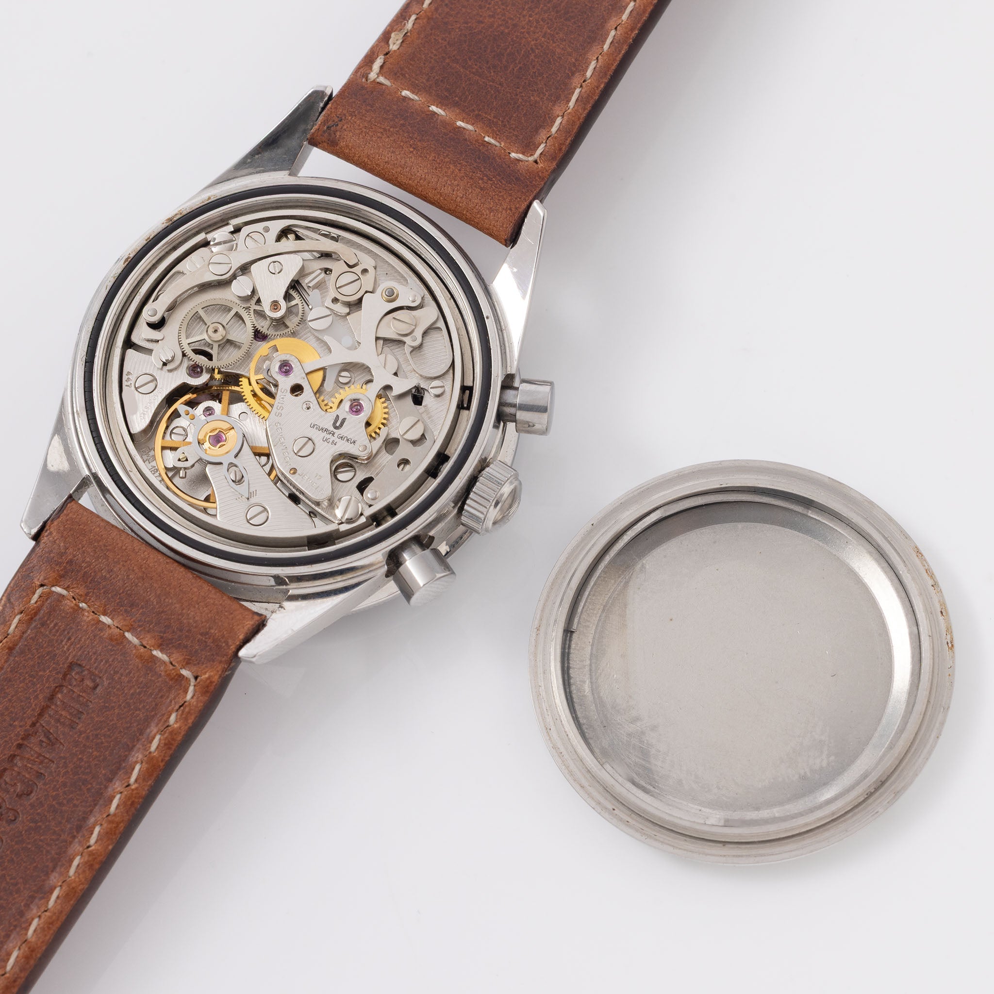 Universal Genève Compax Chronograph Silver Dial Burgundy ref. 884.485