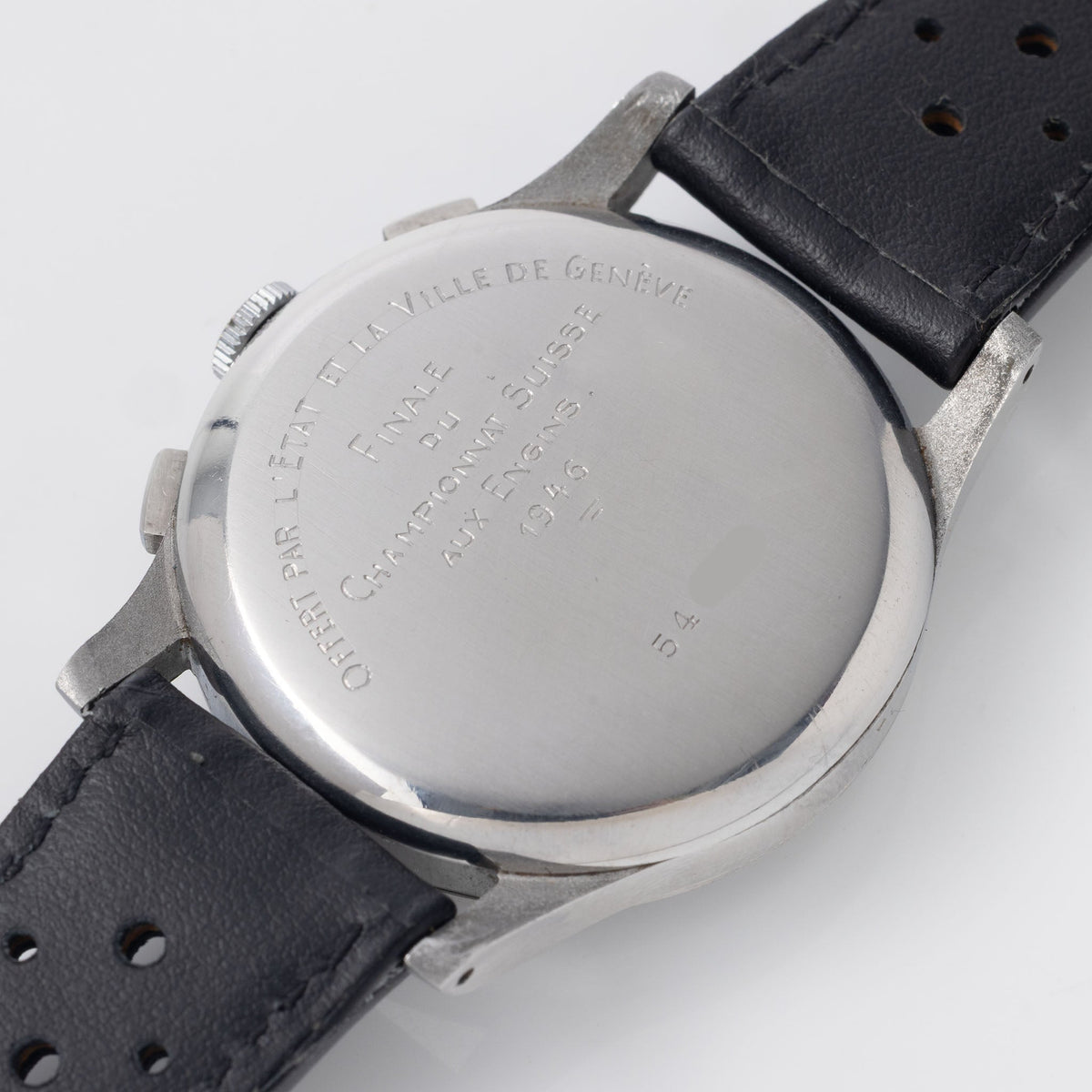 Ofair Cal.22 1940's Oversized Chronograph Black dial Motor sport Championship Geneva