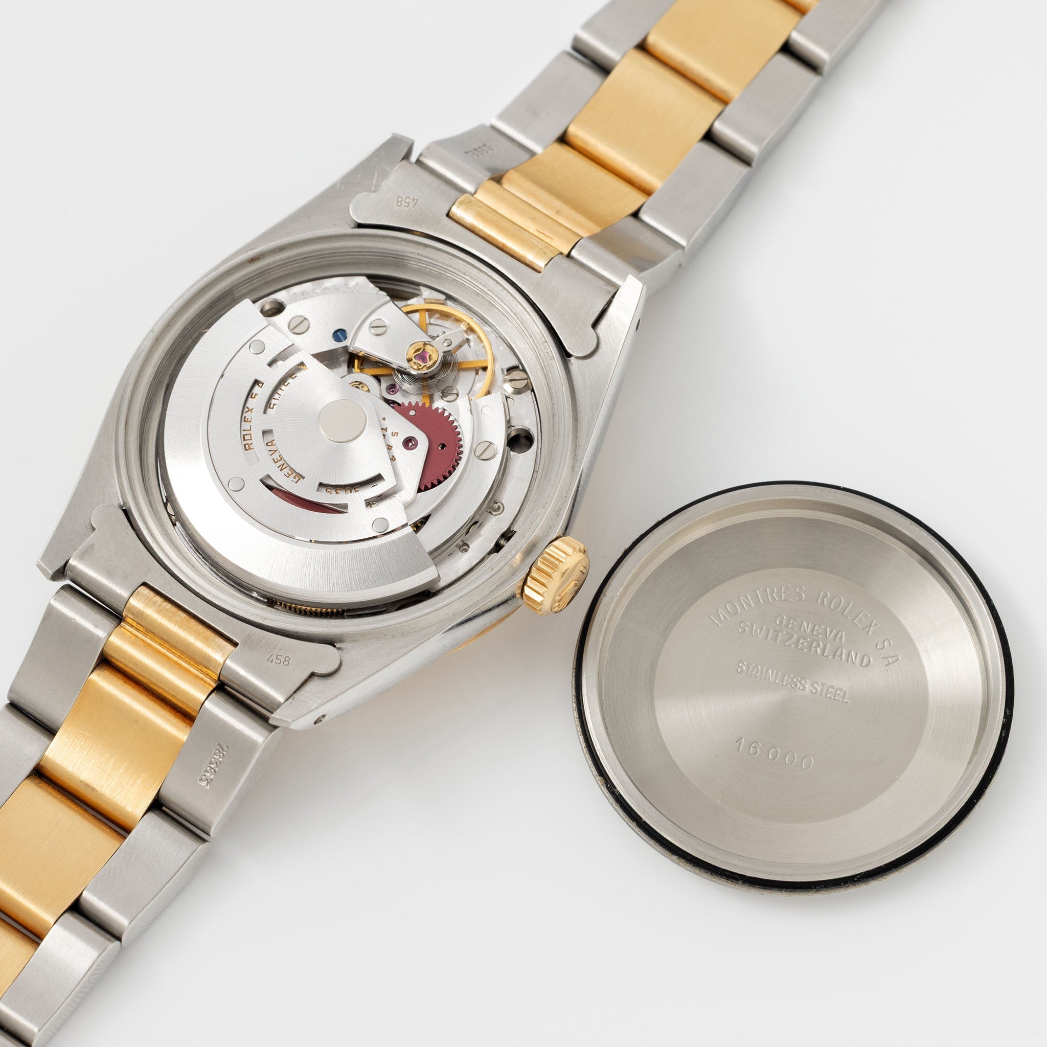 Rolex Datejust 16013 Boiler Gauge Champagne Dial with Original Punched Paper in Steel and Yellow Gold