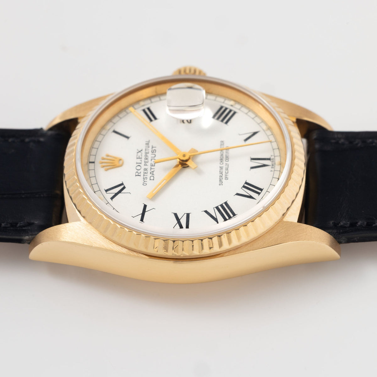 Rolex Datejust 16018 White Buckley dial in 18k Yellow Gold