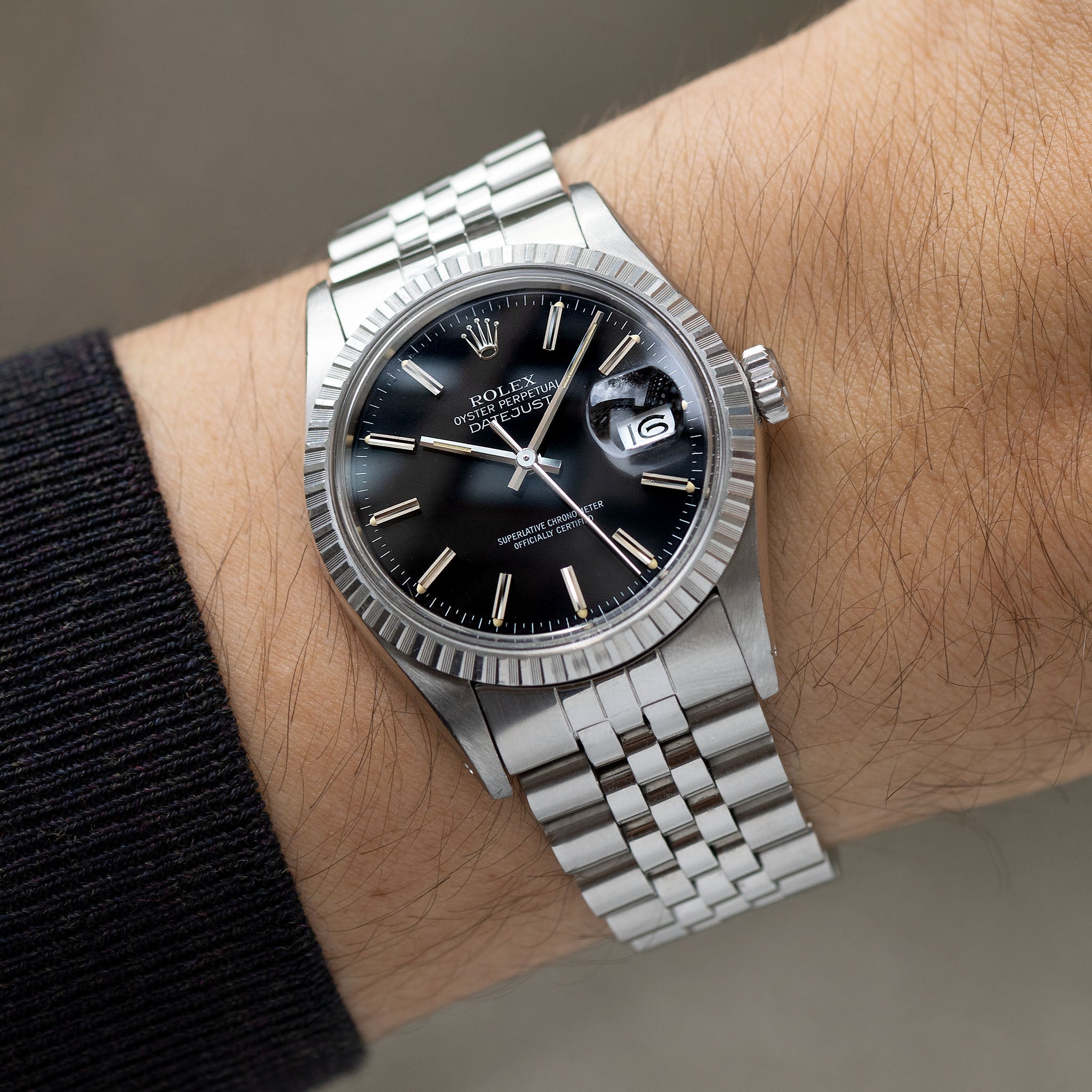 Rolex Datejust Ref. 16030 black Dial with vivid patina 