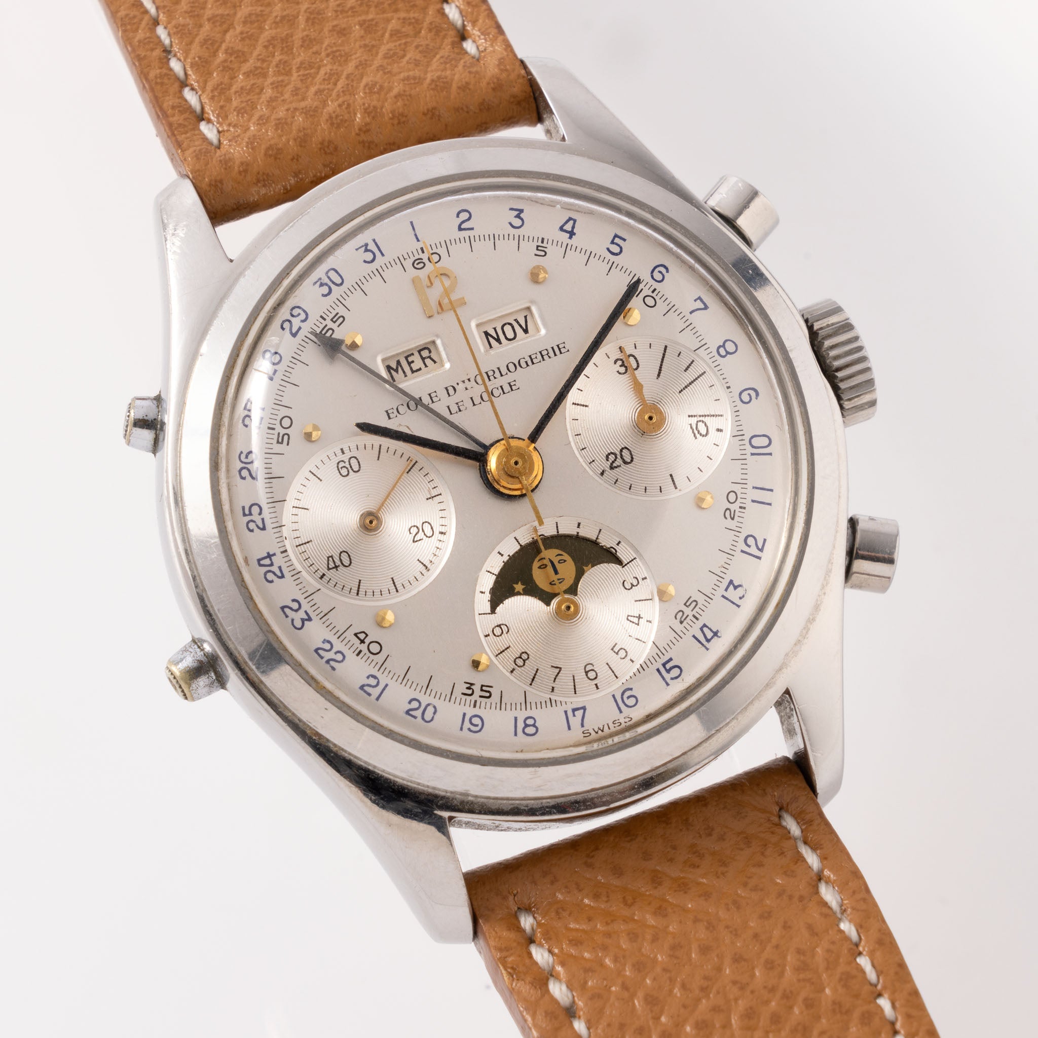 Triple Date Chronograph Moonphase Spillmann Case Ecole D'Horlogerie Le Locle