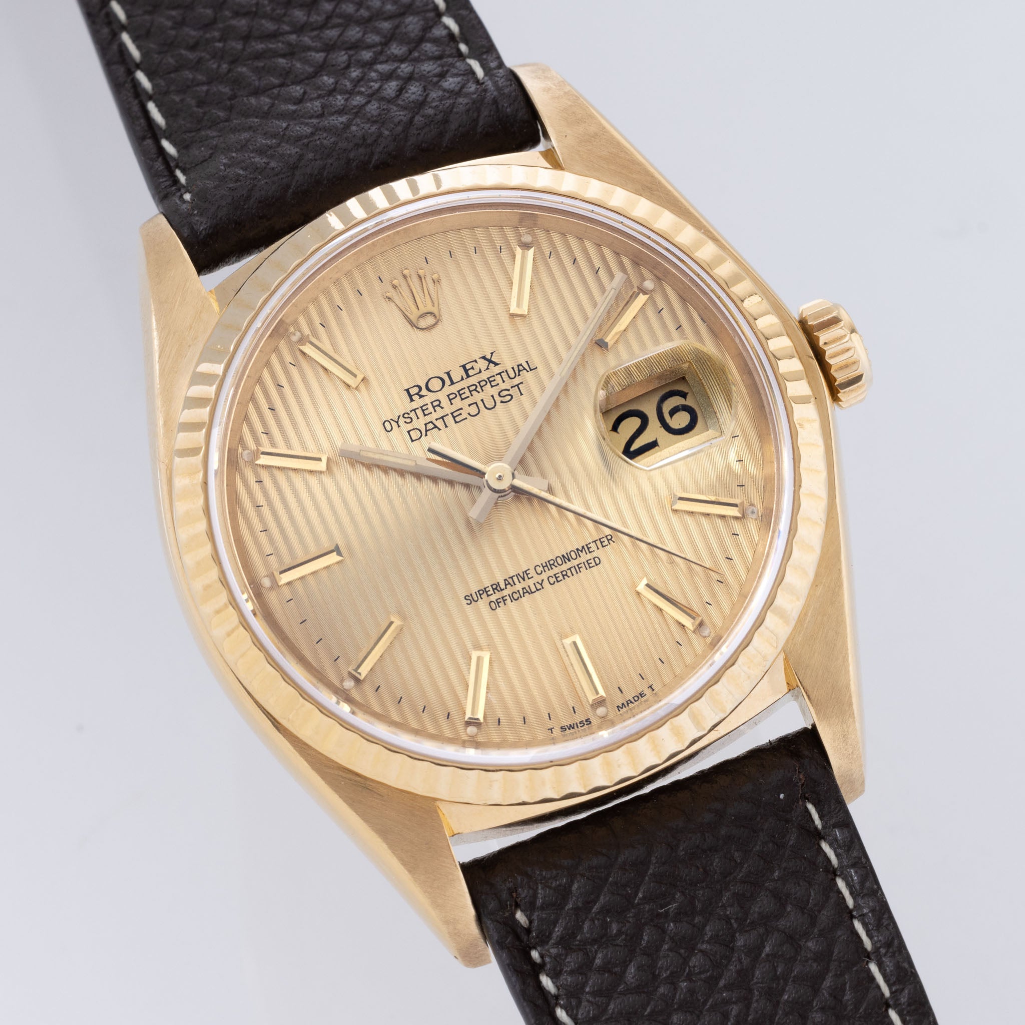 Rolex Datejust 16018 Tapestry Zifferblatt in 18 Karat Gelbgold