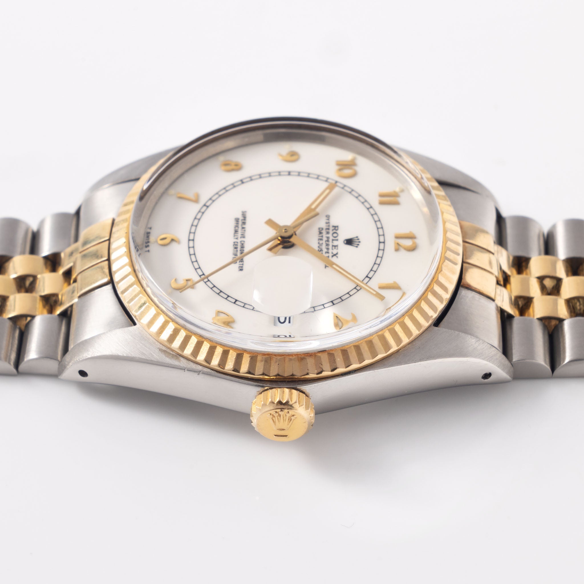 Rolex Datejust Steel and Yellow Gold Boiler Gauge Dial Ref 16013