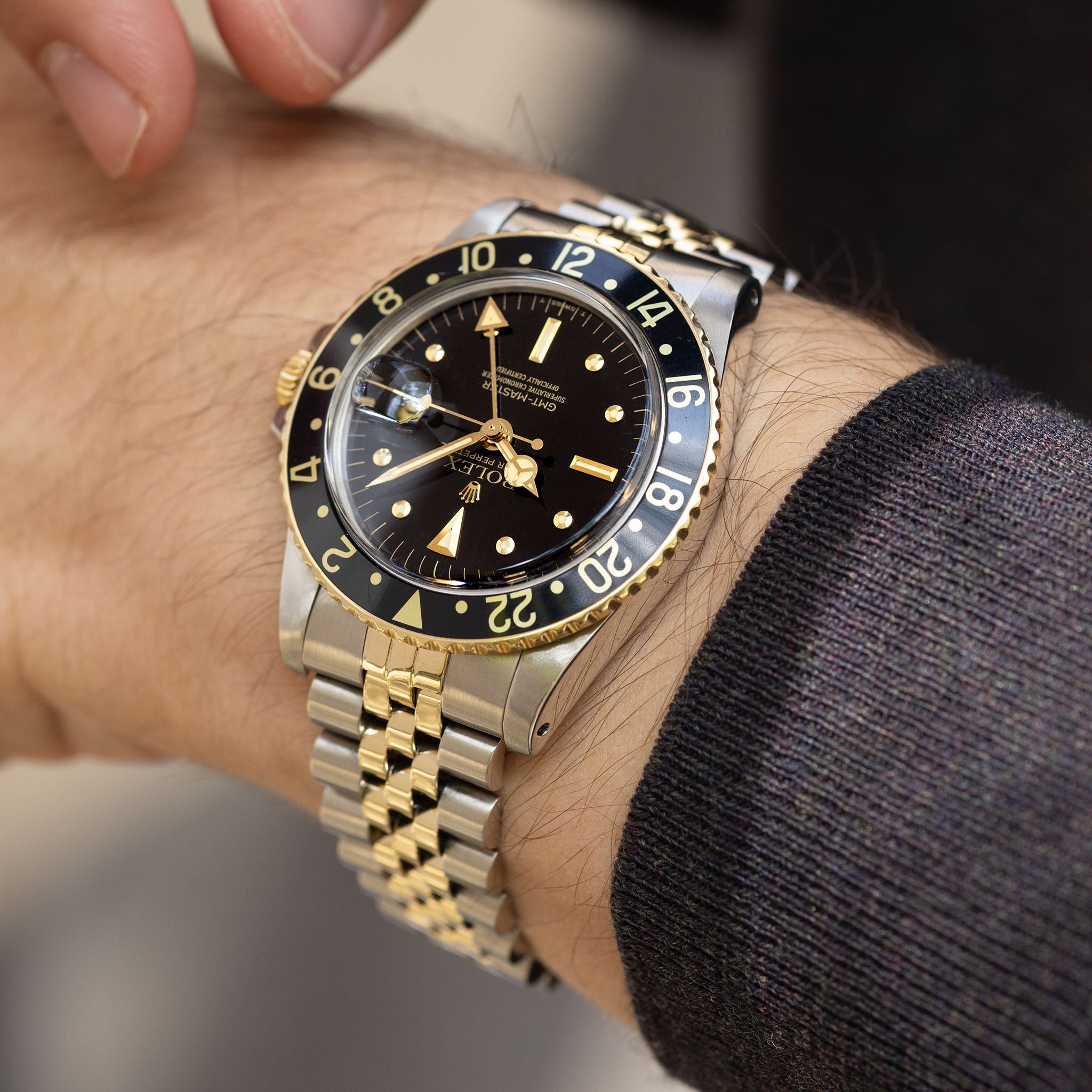 Rolex GMT-Master Referenz 1675/3 mit Schwarzem "Nipple Dial"