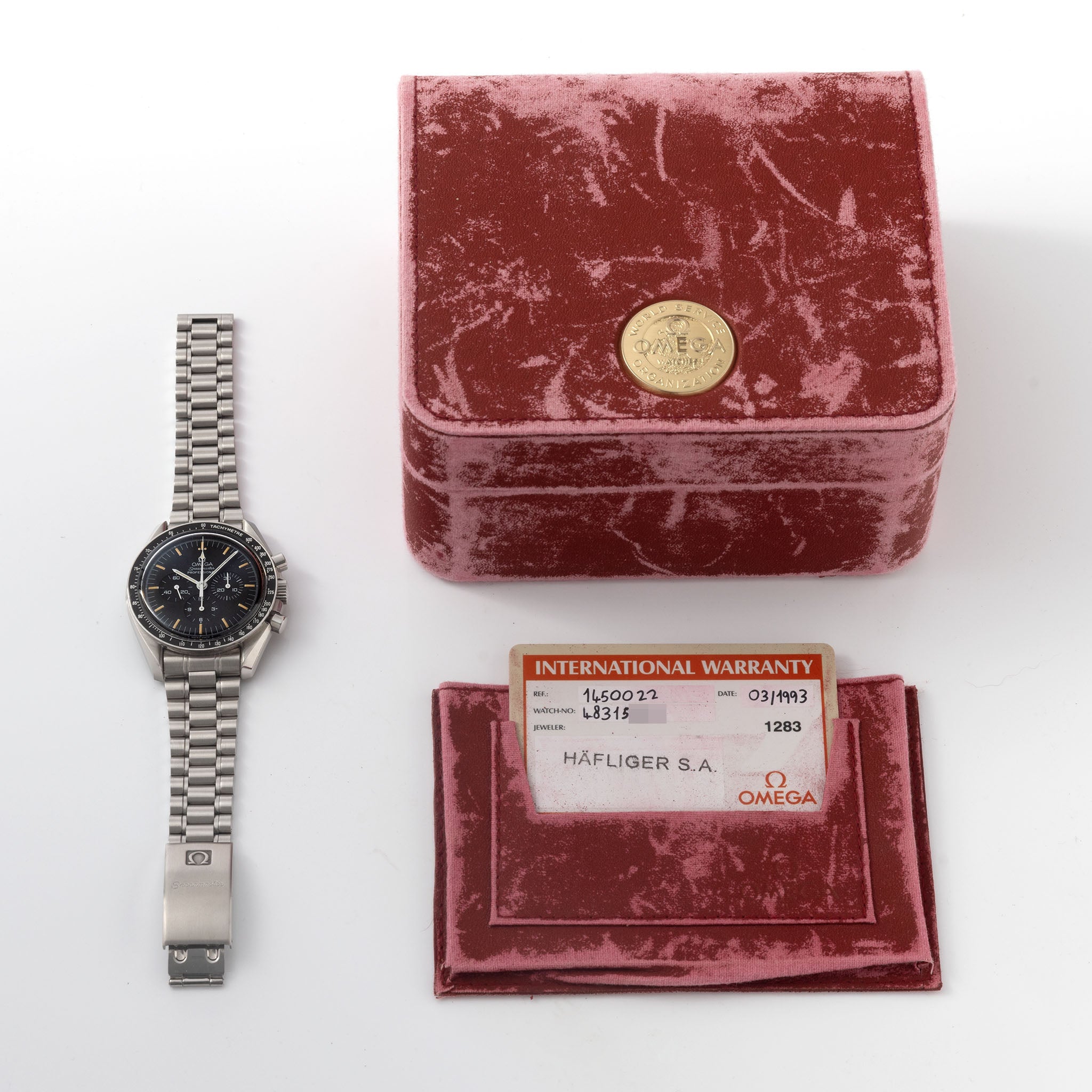 Omega Speedmaster Professional Tritium Zifferblatt mit Box und Papieren Referenz 145.0022