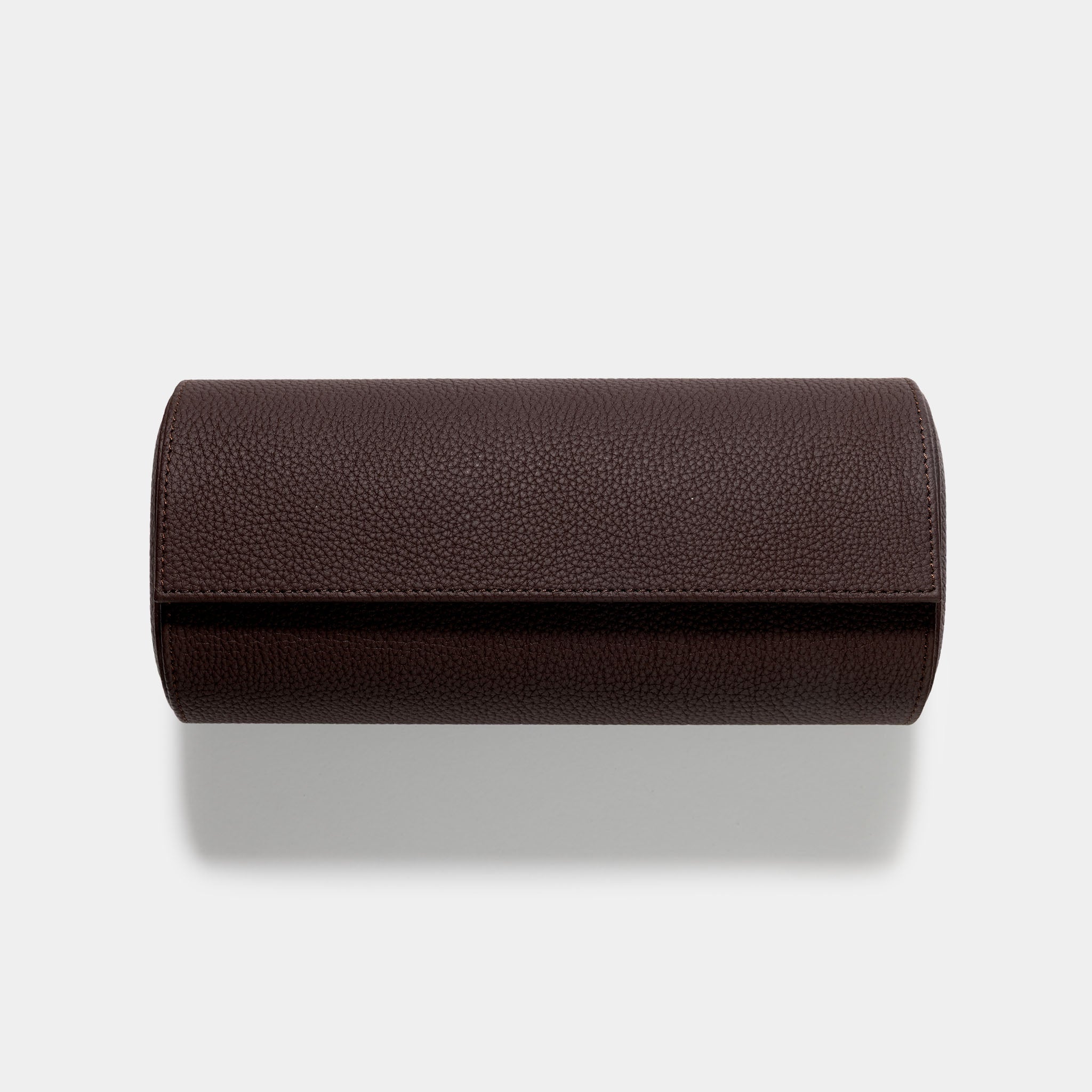Oval 3 Watch Dark Brown Leather Watch Box
