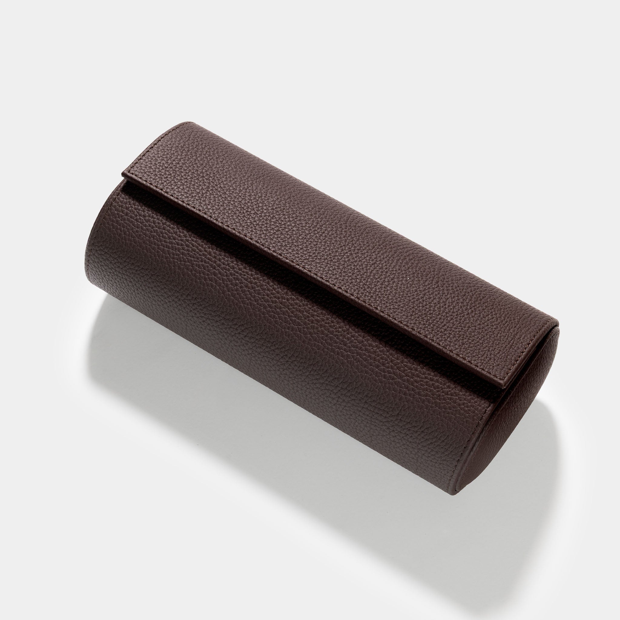 Oval 3 Watch Dark Brown Leather Watch Box