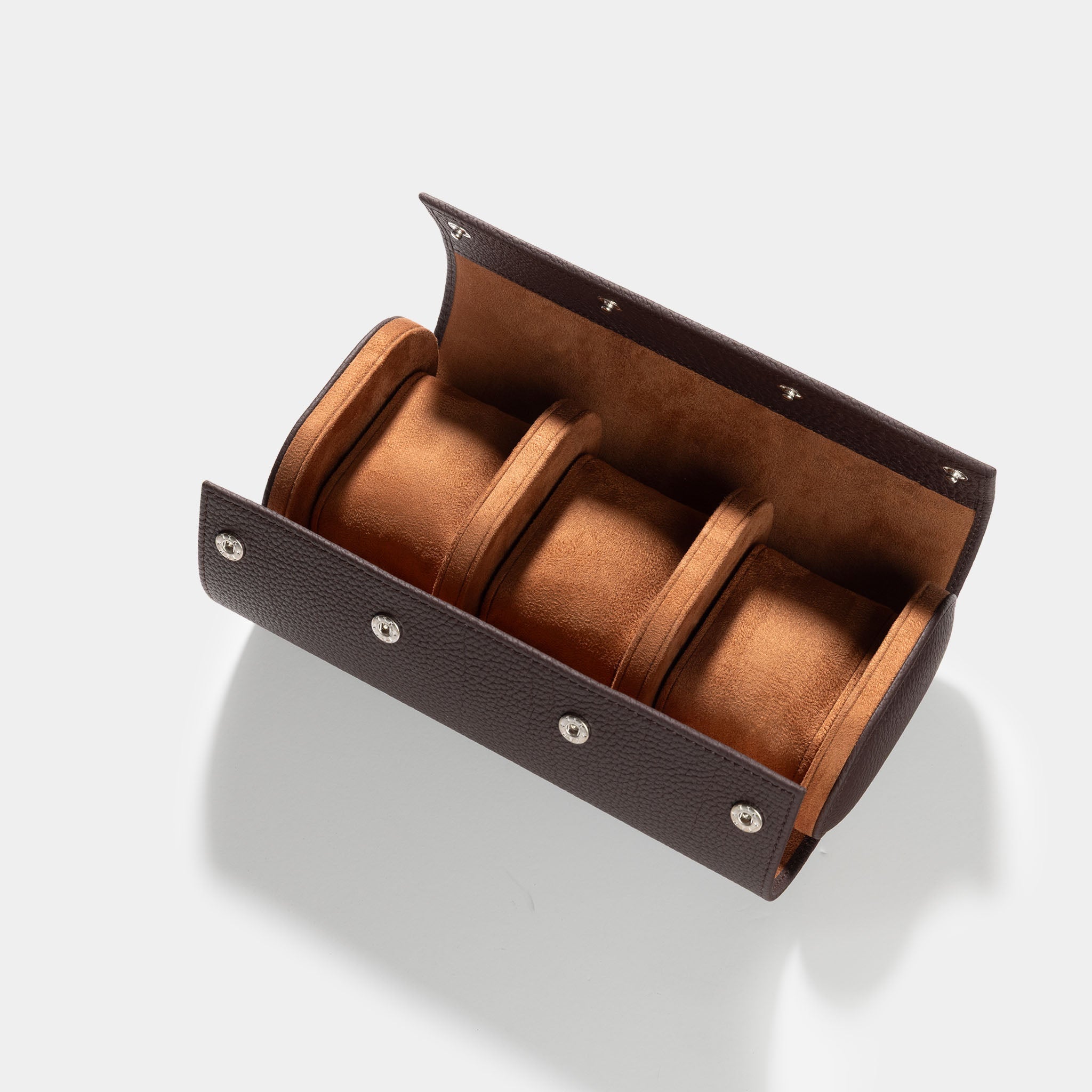 Oval 3 Watch Dark Brown Leather Watch Box