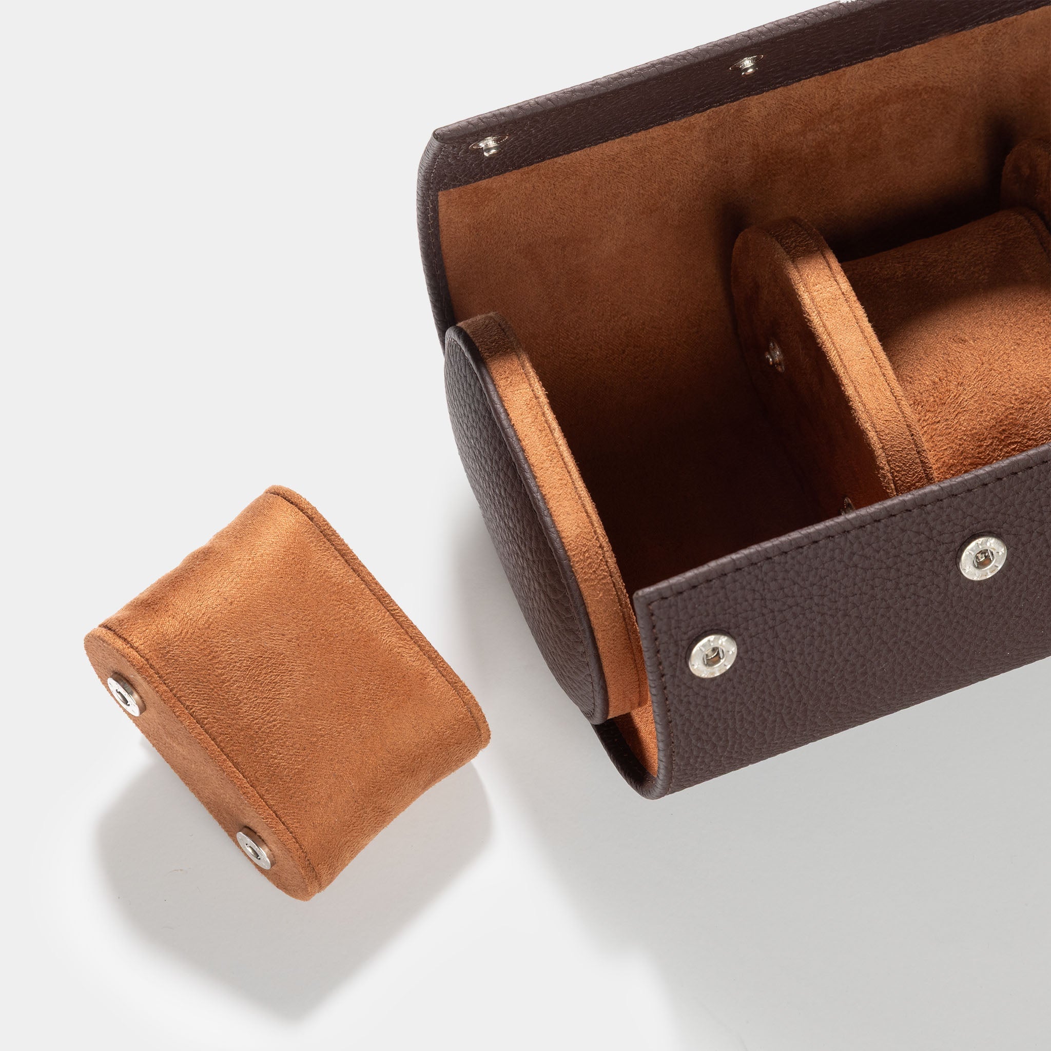 Oval 3 Watch Dark Brown Leather Watch Box