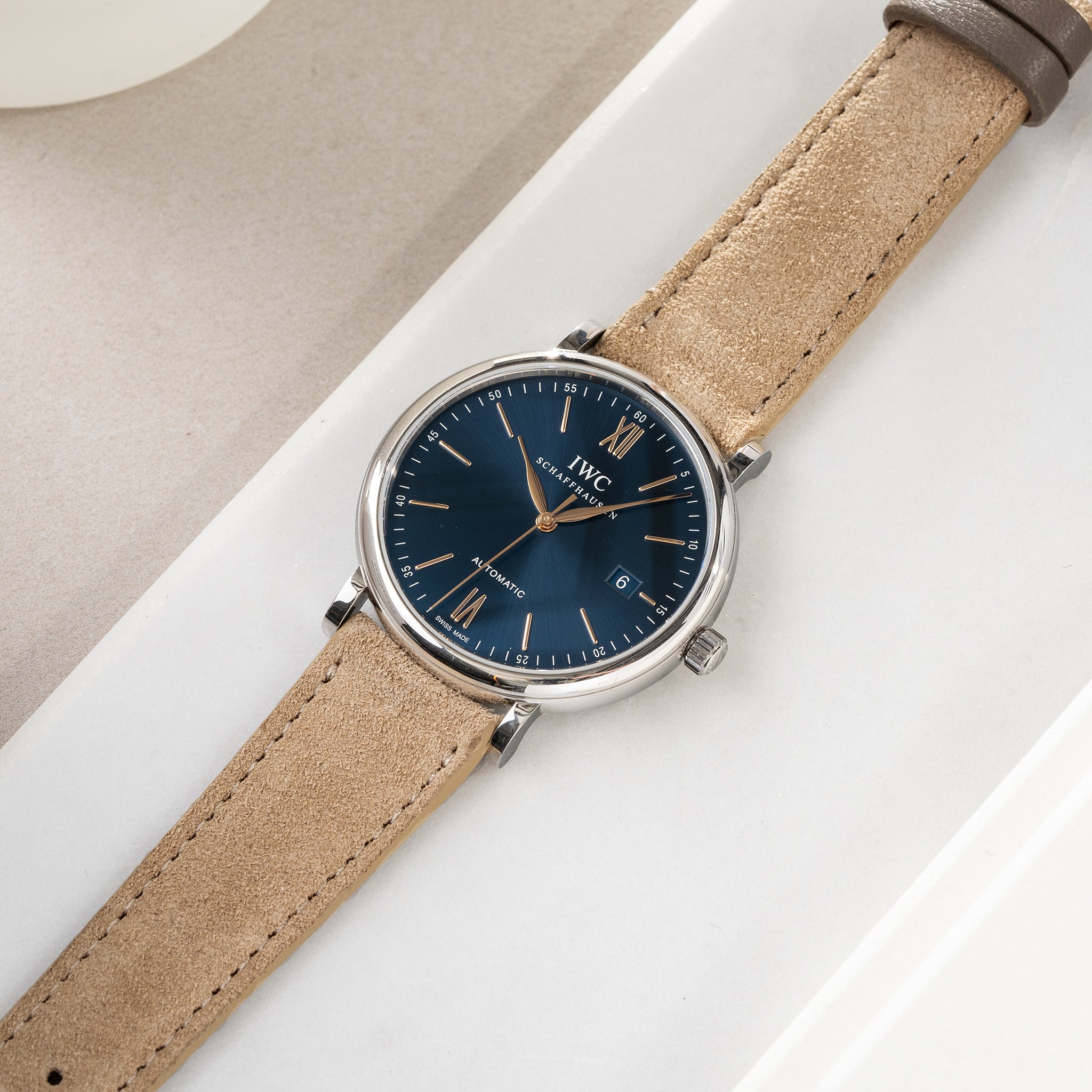 Uhrenarmband für IWC Portofino - Refined Light Brown Suede