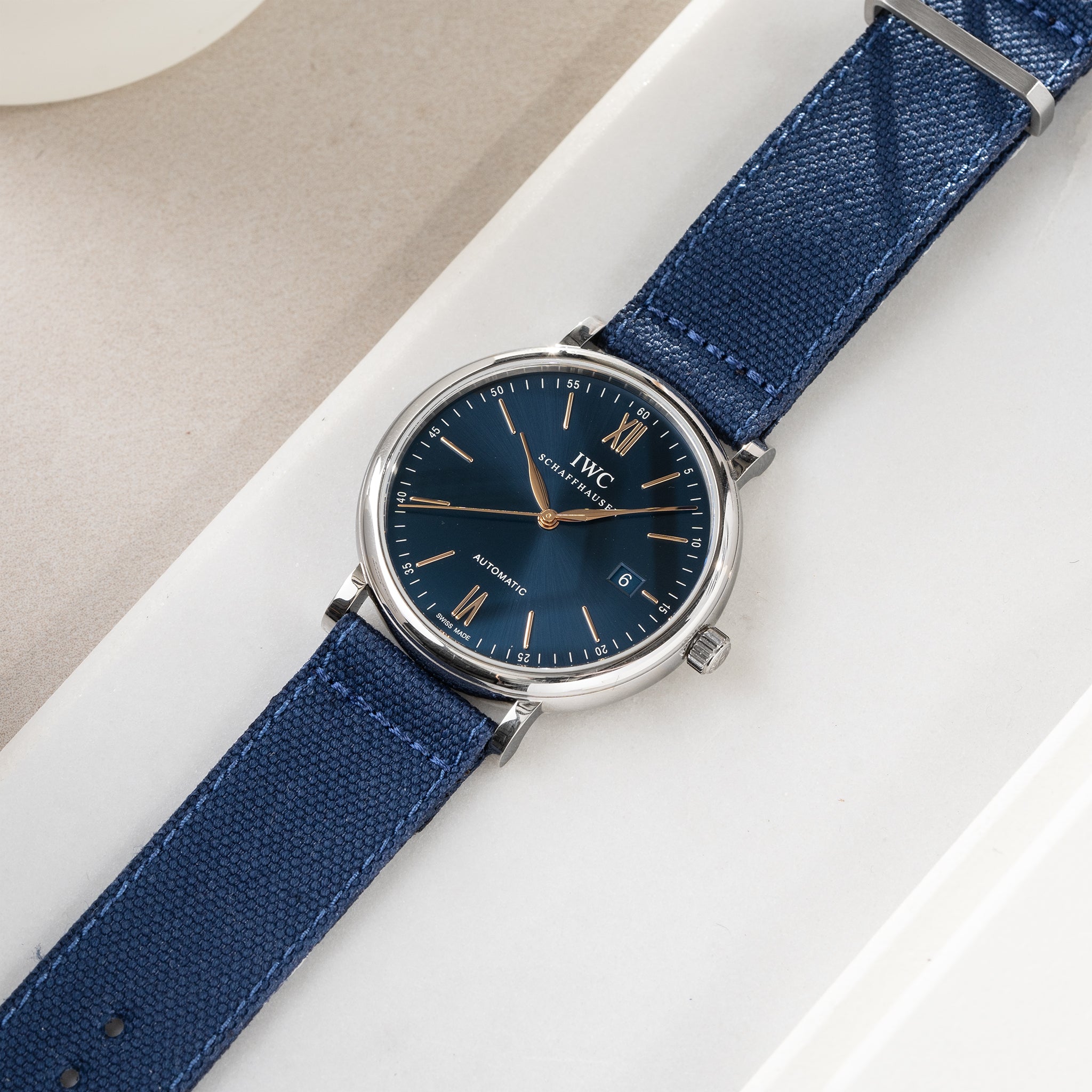 Uhrenarmband für IWC Portofino - Navy Canvas