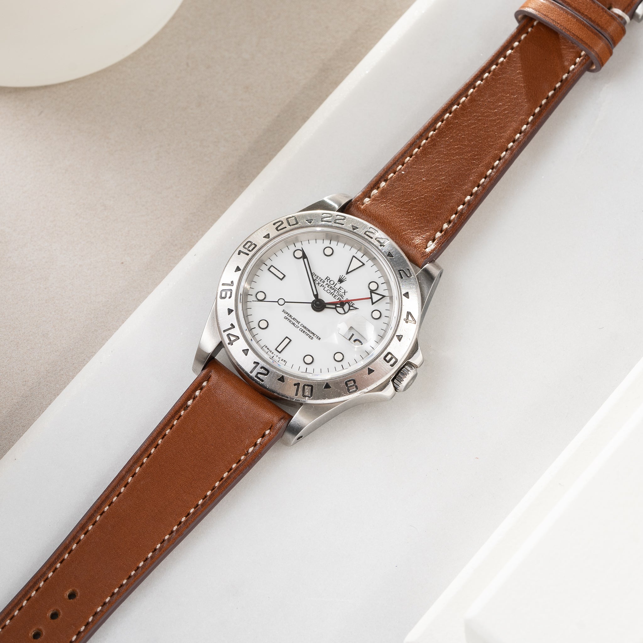 Uhrenarmband für Rolex Explorer 2 - Chevalin Cognac Brown (20mm)