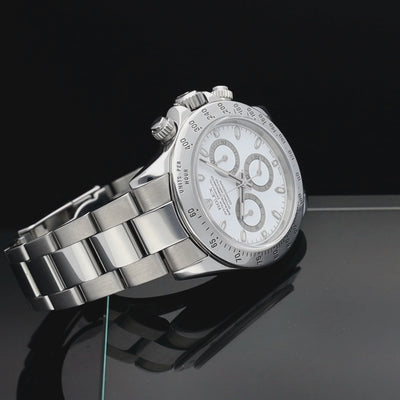 Rolex Cosmograph Daytona 116520 Weißes Zifferblatt mit Box und Papiere