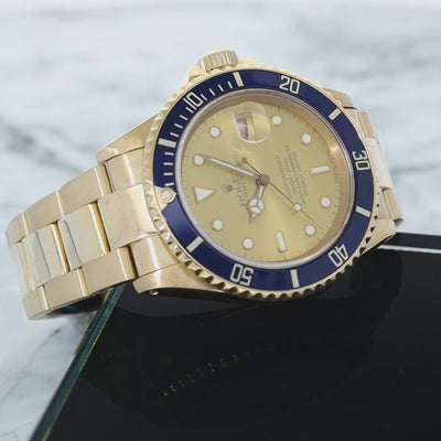 ROLEX SUBMARINER DATE 16808 Gelbgold Tropical Zifferblatt