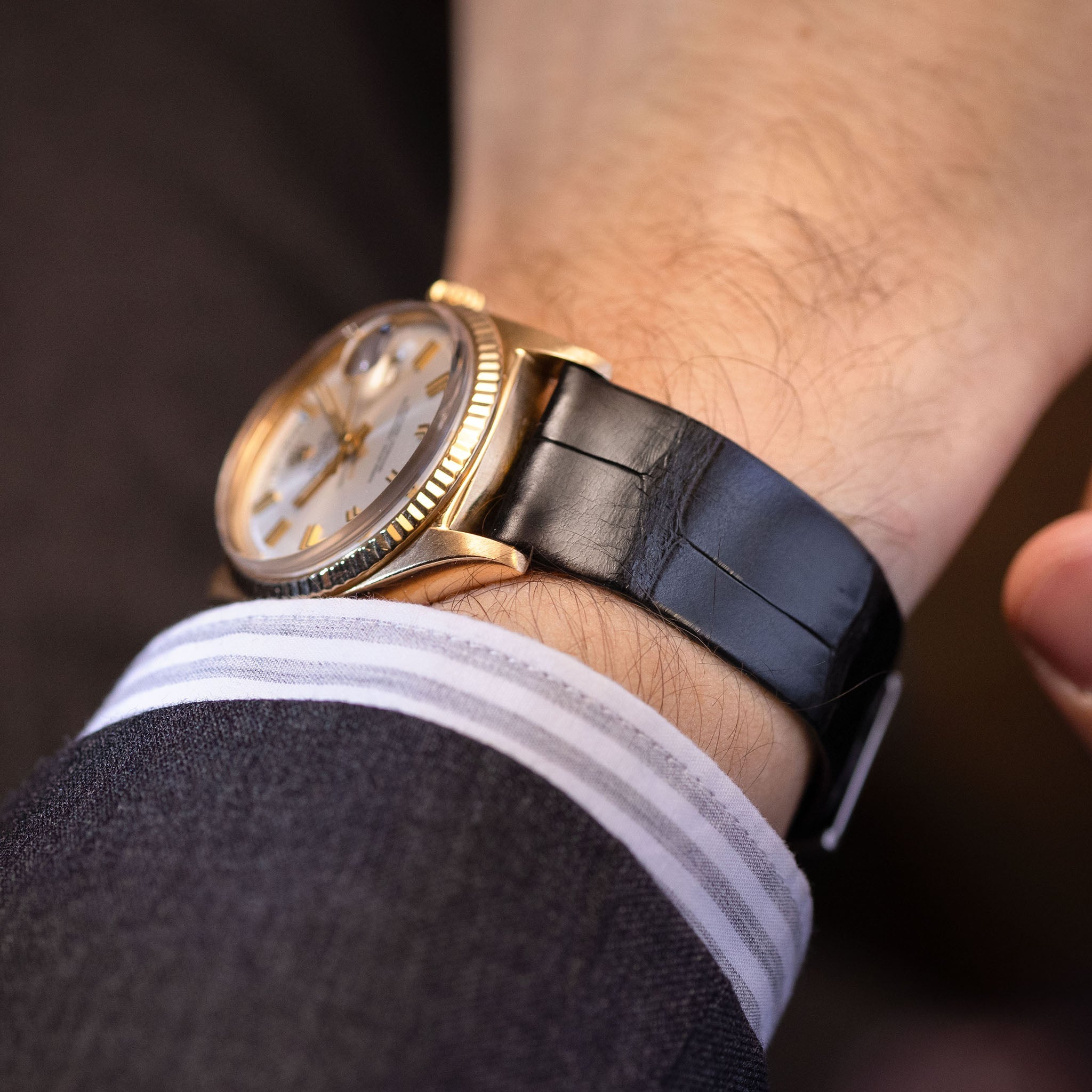 Das Savile Row Leder Uhrenarmband - Luxury Tailored Alligator - Jubiläumsausgabe