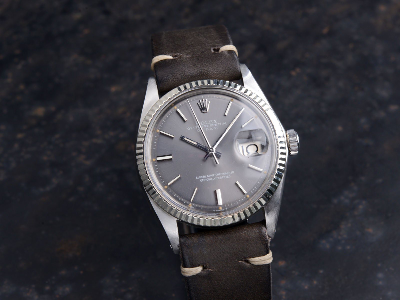 ROLEX 1601 DATEJUST GREY DIAL