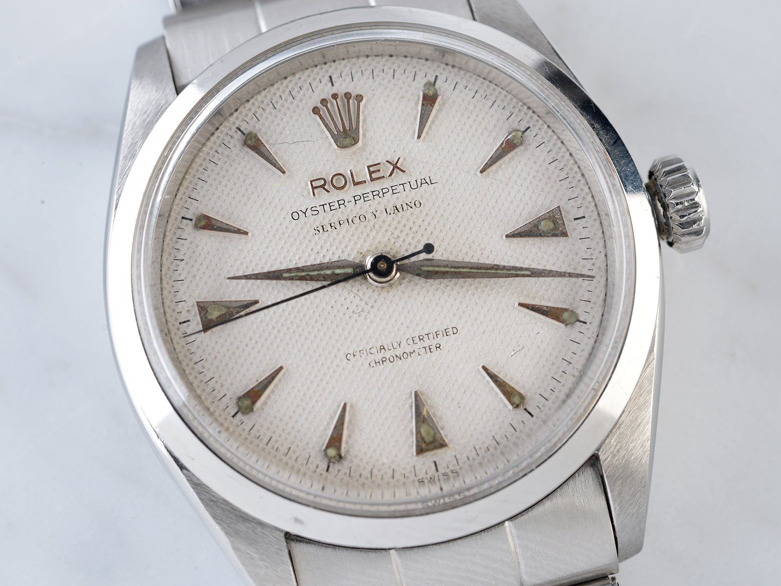 ROLEX OYSTER PERPETUAL SERPICO Y LAINO HONEYCOMB DIAL