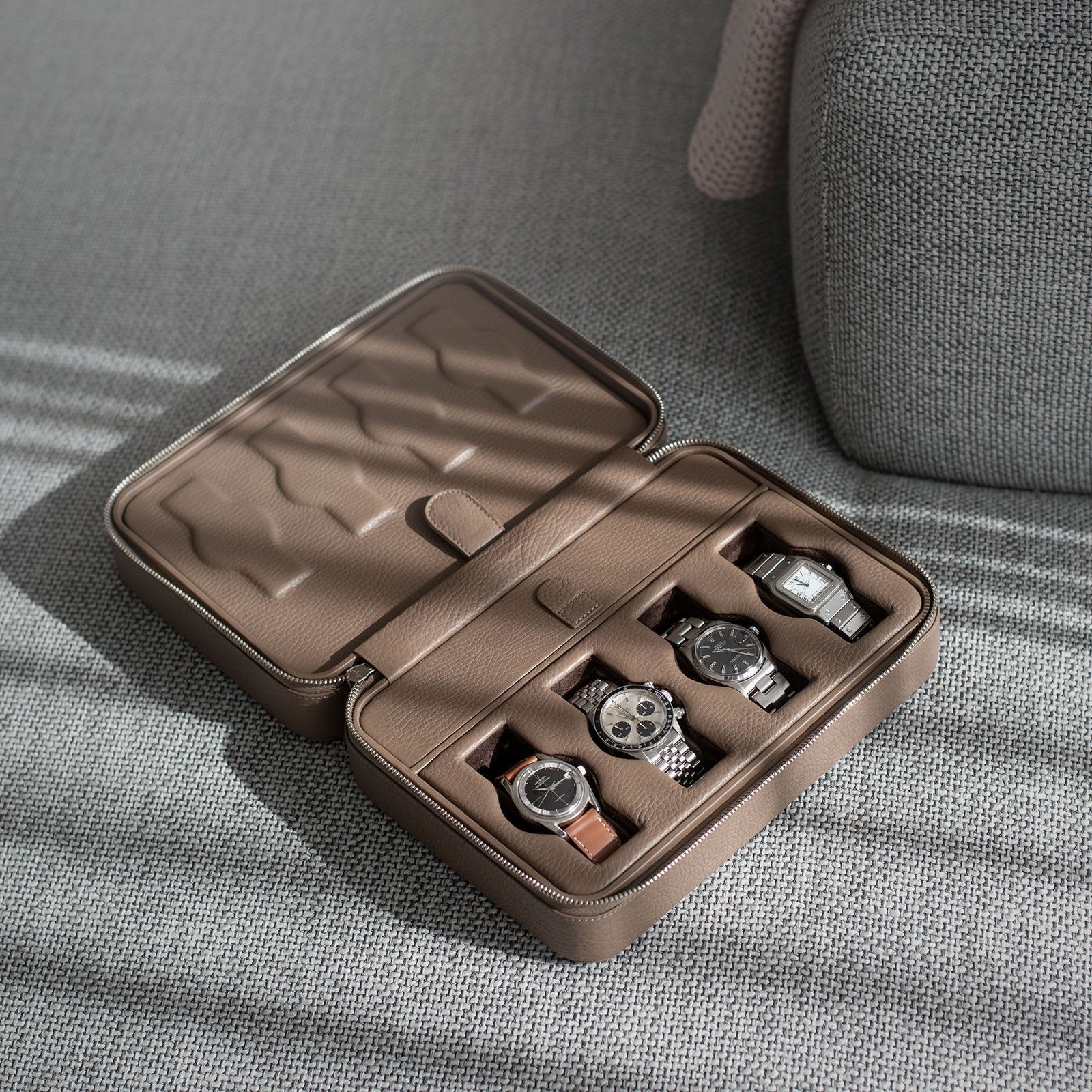 Taupe Luxury Leather Watch Box