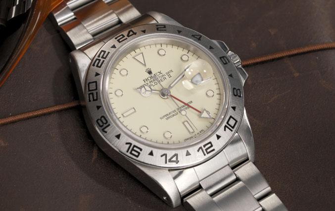 Rolex Explorer II 16550 Cream Rail Dial 