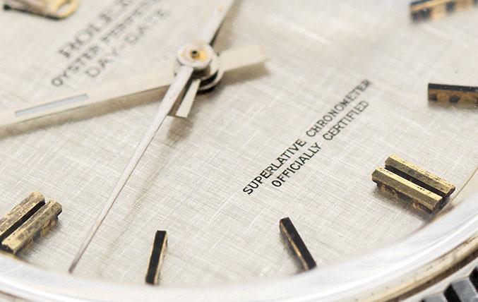 Rolex White Gold Day-Date Linen Sigma Dial 1803
