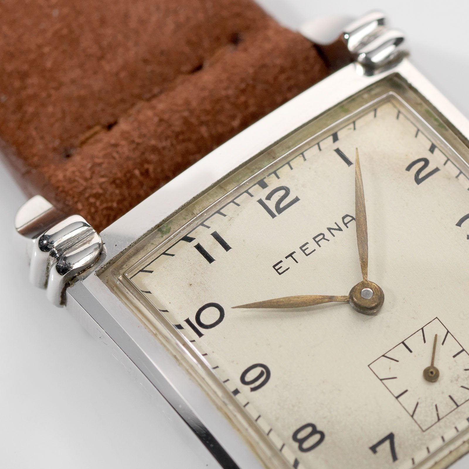 Eterna Square Case Steel Dress Watch 1940s