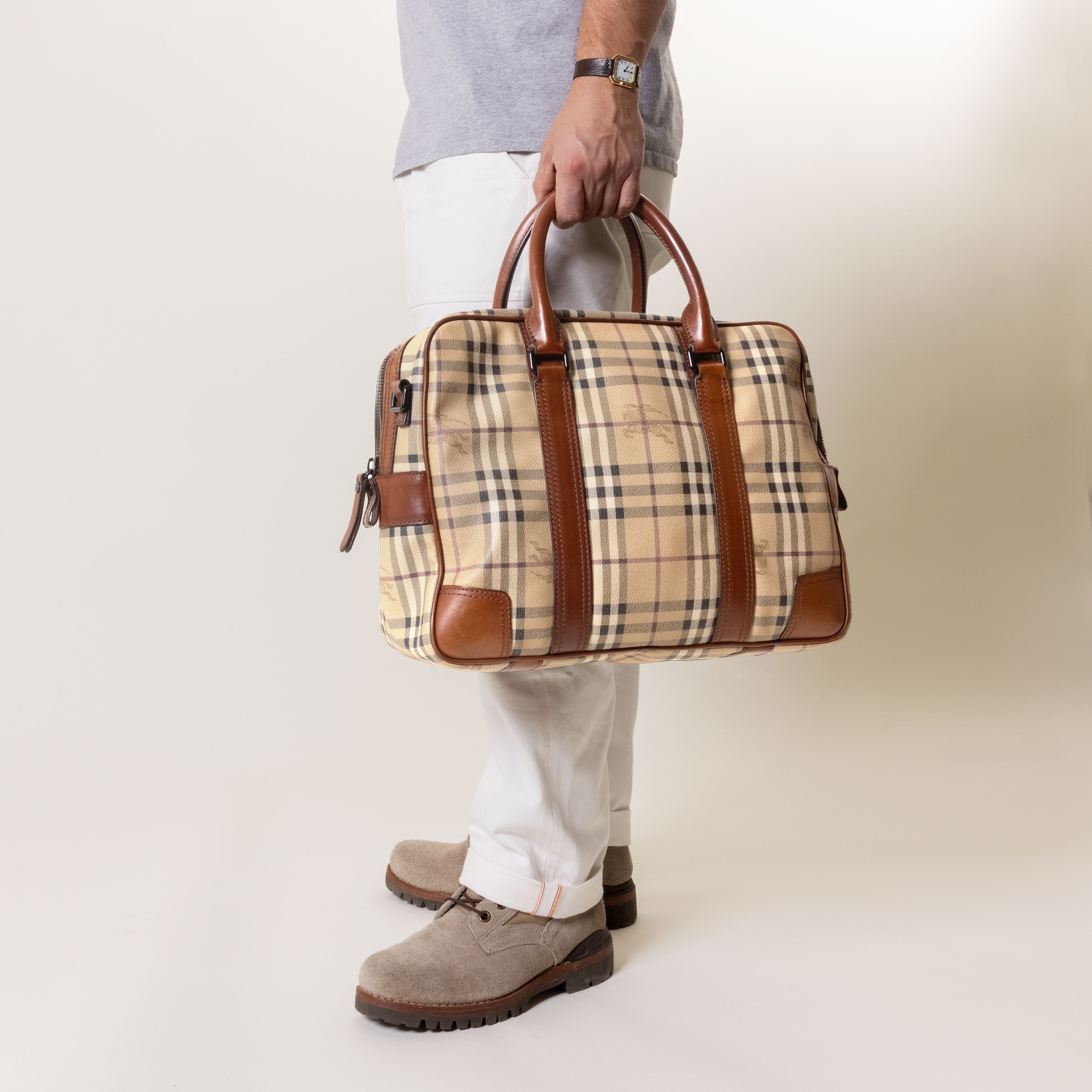 BURBERRY Haymarket Check Business Bag